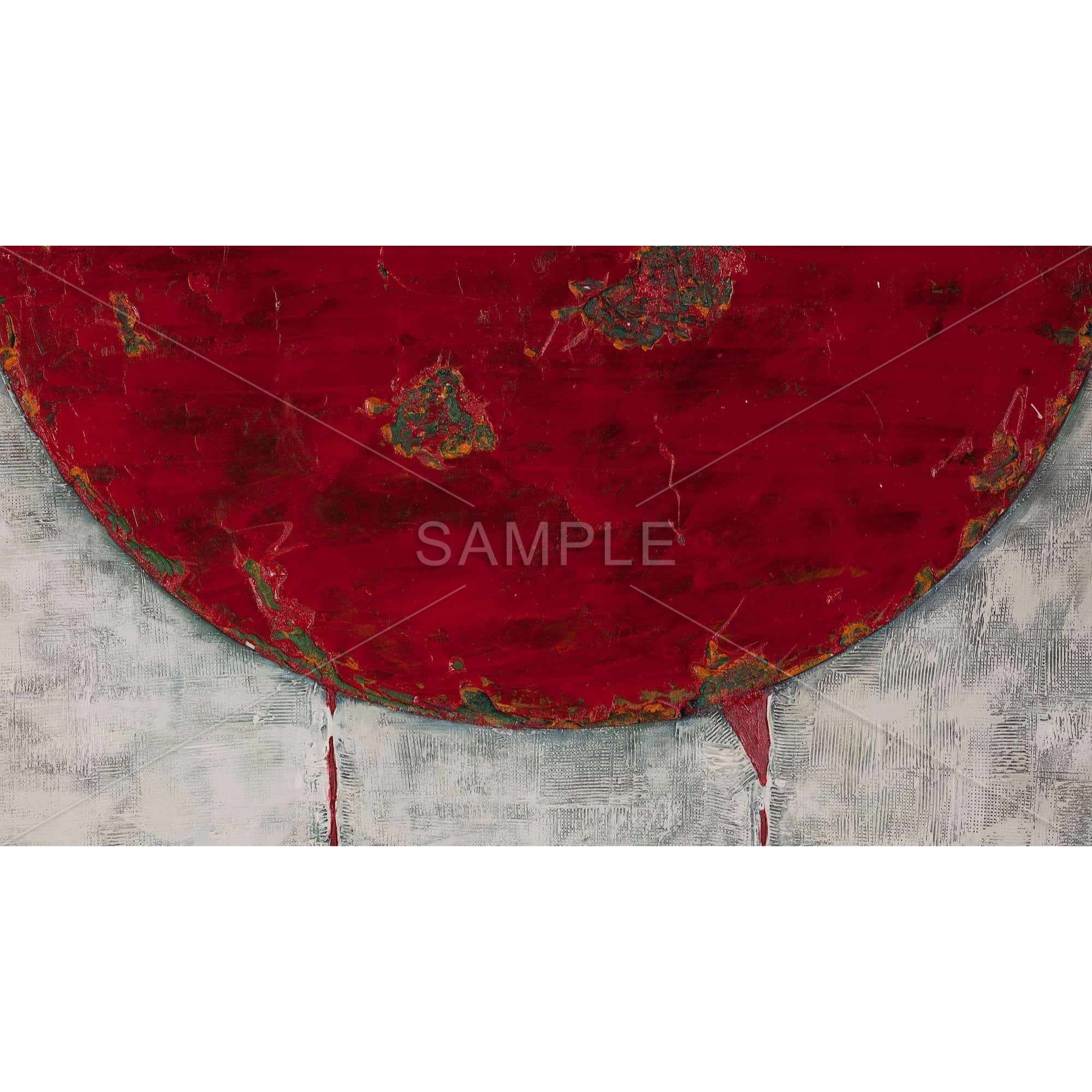 Red Half Circle - Framed Print on canvas by Begin Edition