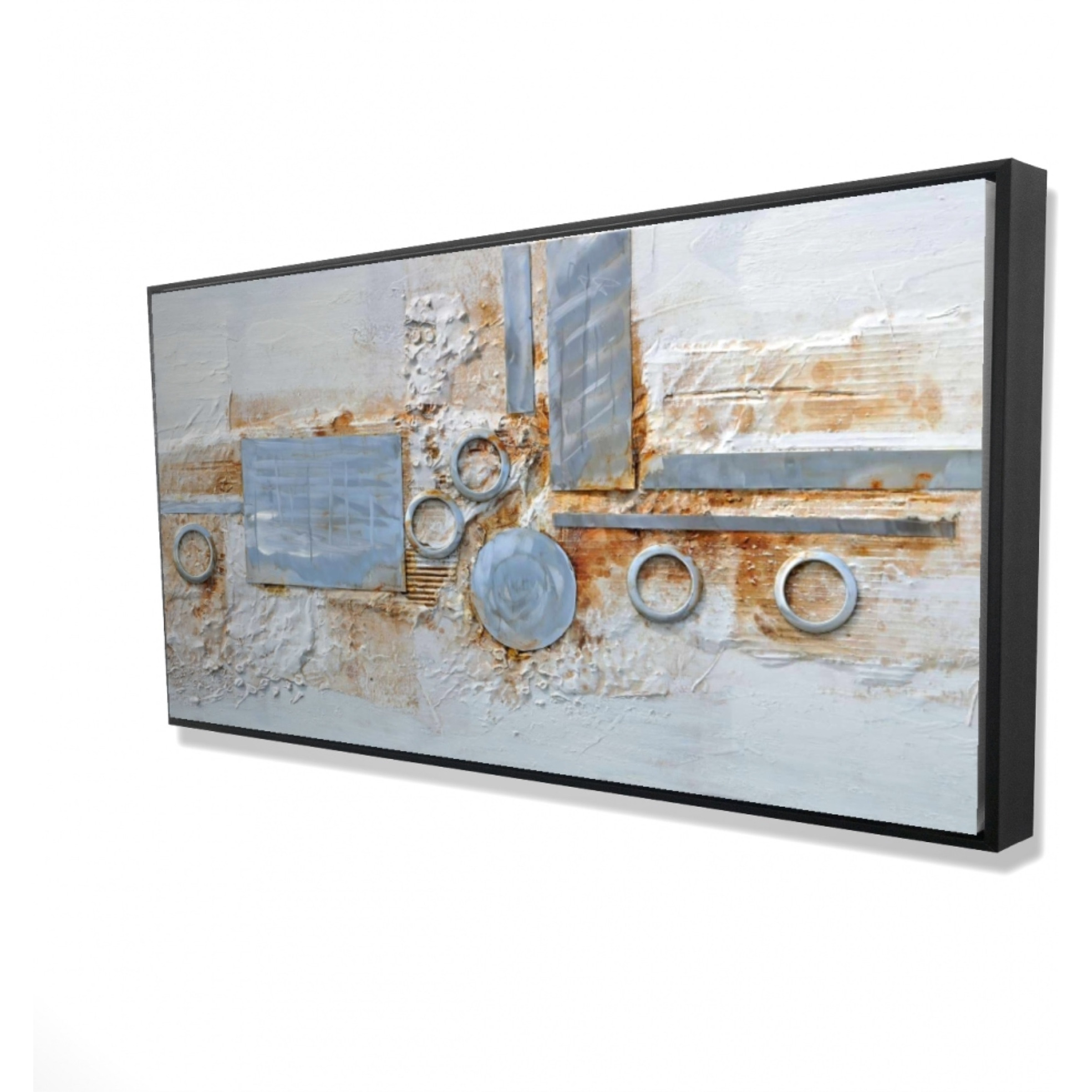 Abstract Shape With Metal Looking Finish - Framed Print on canvas by Begin Edition