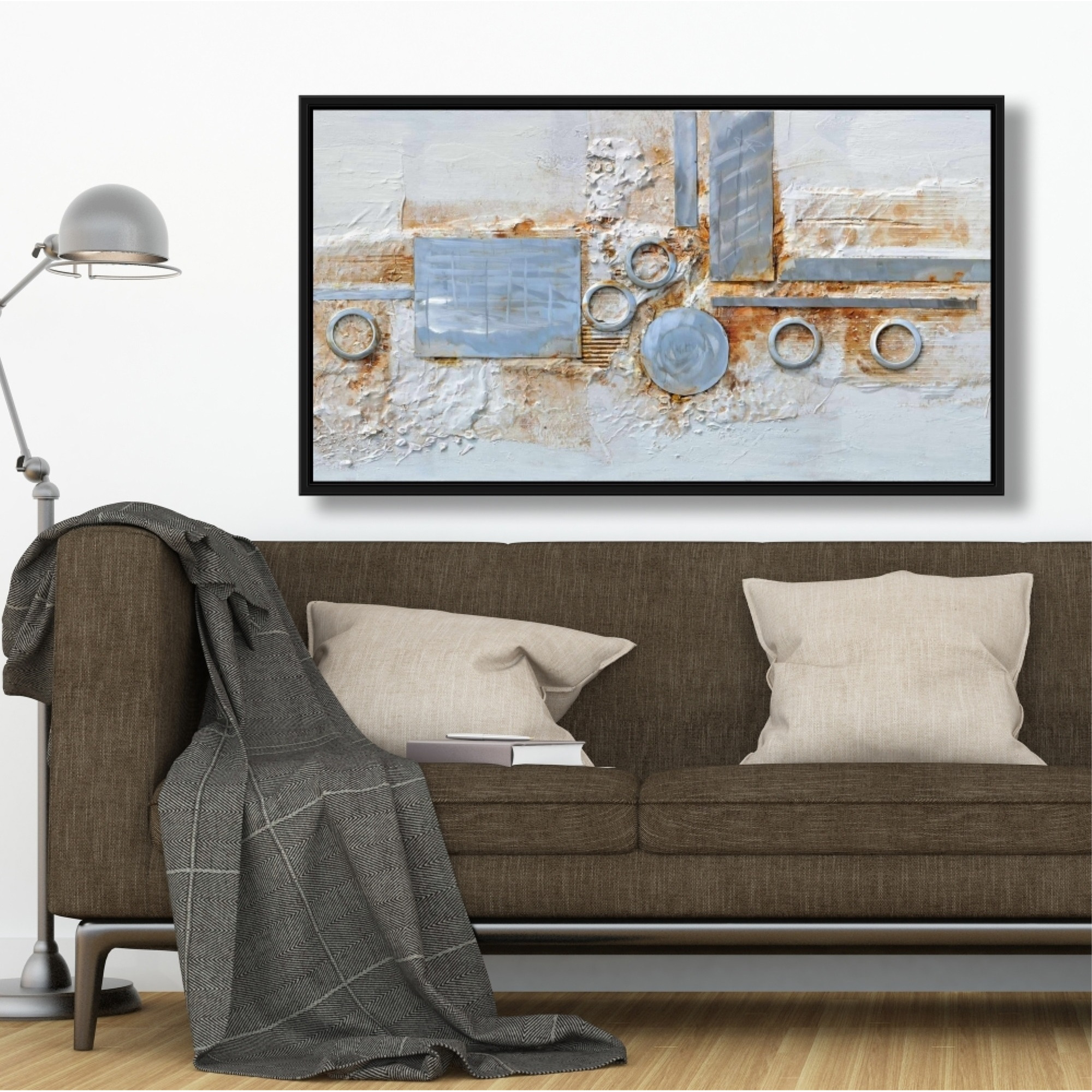 Abstract Shape With Metal Looking Finish - Framed Print on canvas by Begin Edition