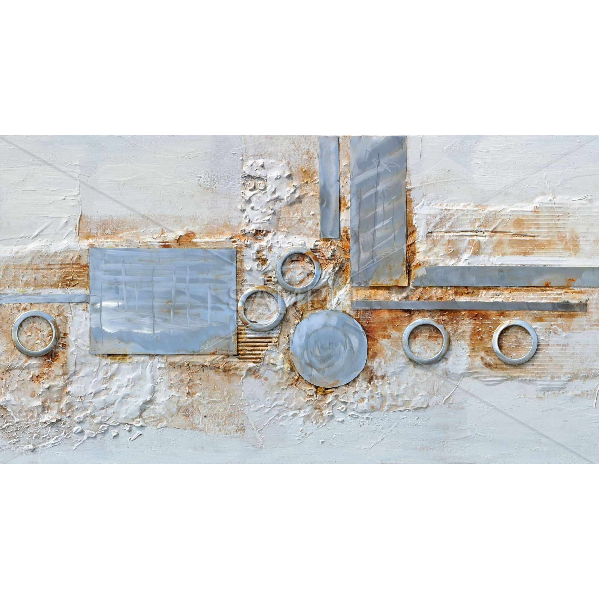 Abstract Shape With Metal Looking Finish - Framed Print on canvas by Begin Edition