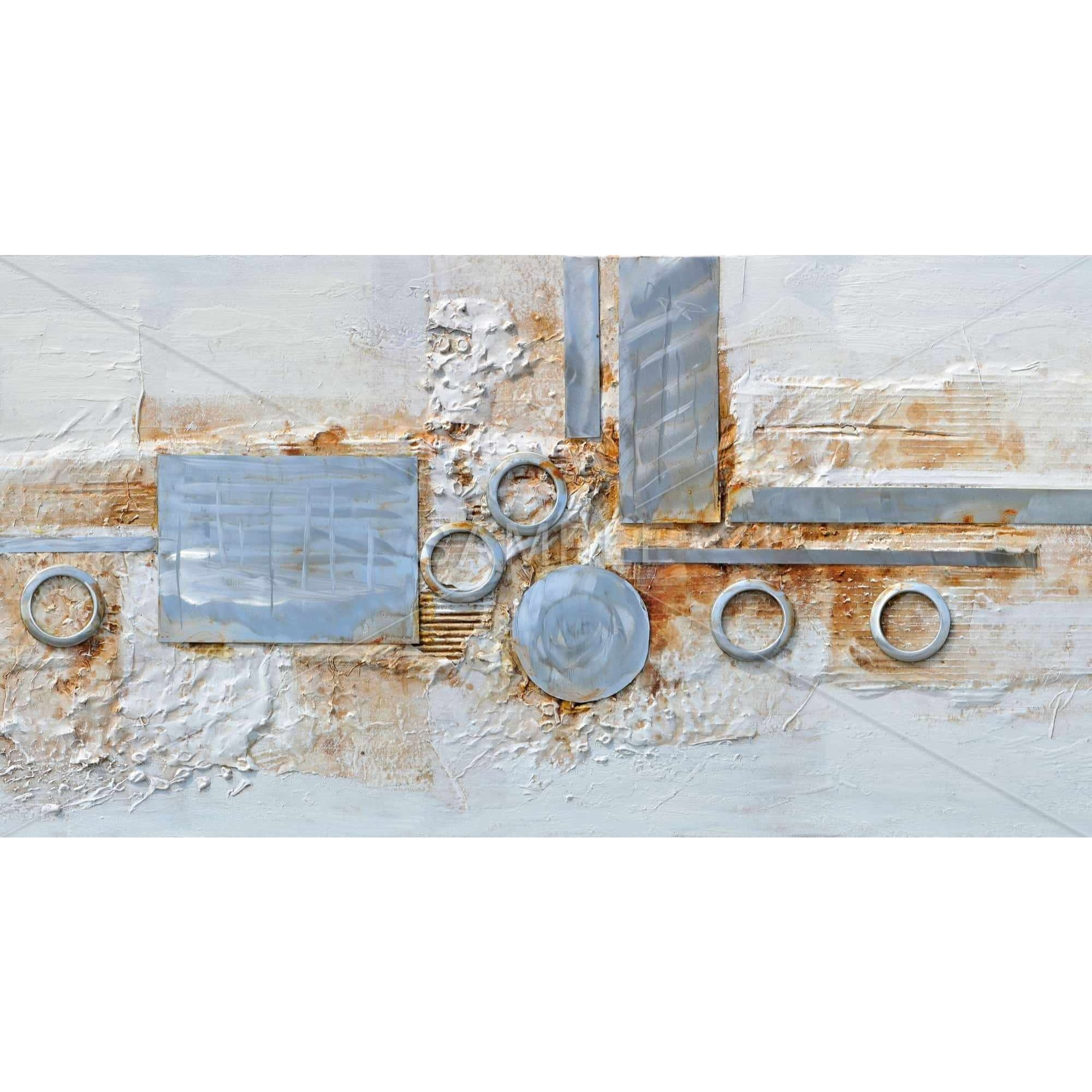 Abstract Shape With Metal Looking Finish - Framed Print on canvas by Begin Edition
