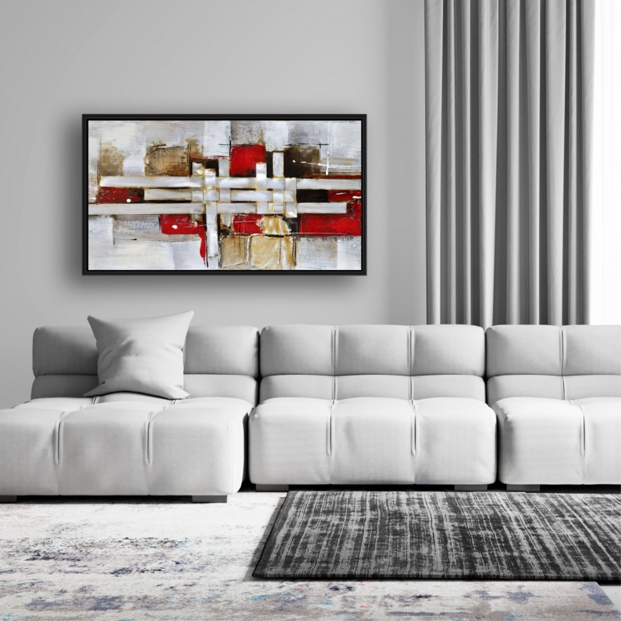 Abstract Intertwining Shapes - Framed Print on canvas by Begin Edition