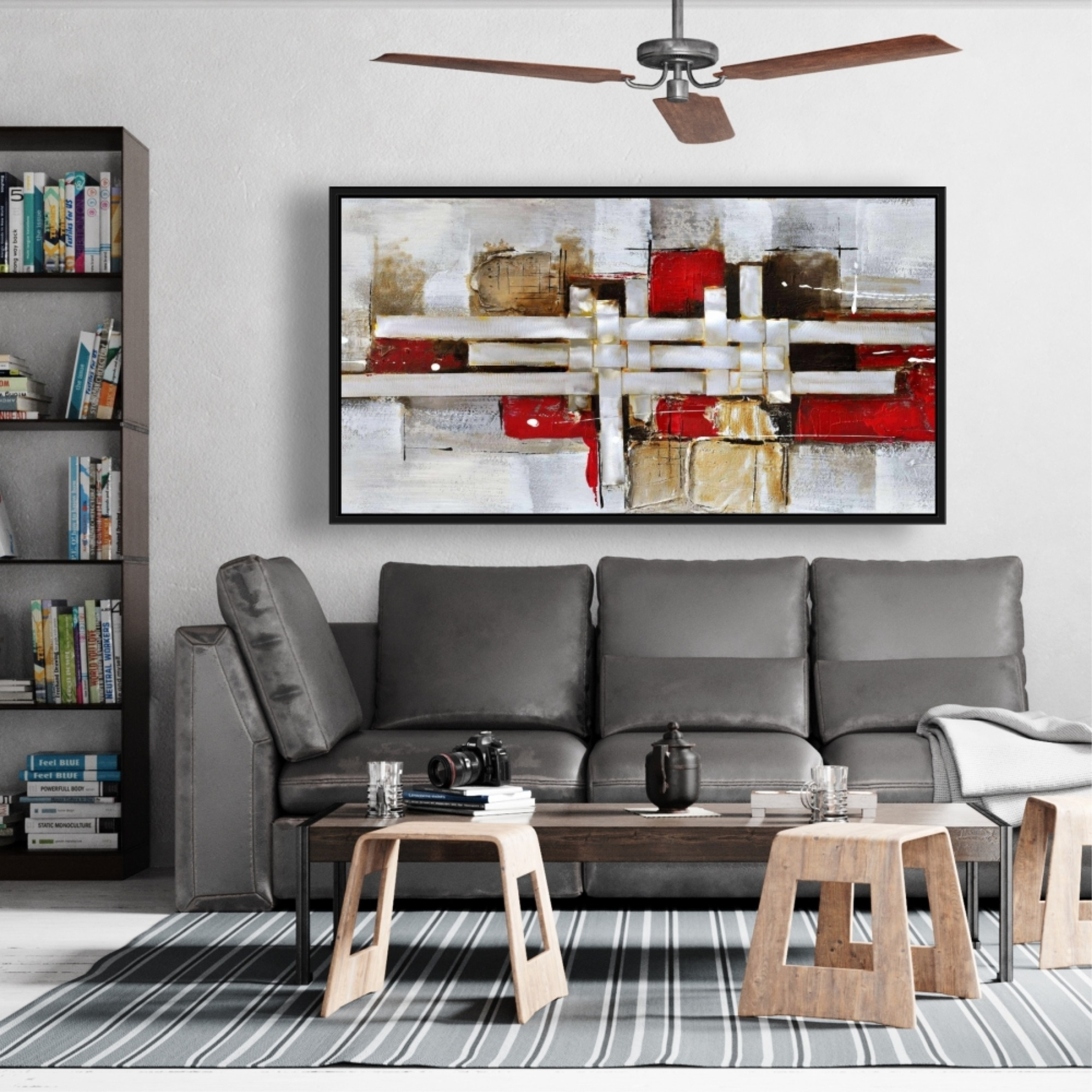 Abstract Intertwining Shapes - Framed Print on canvas by Begin Edition