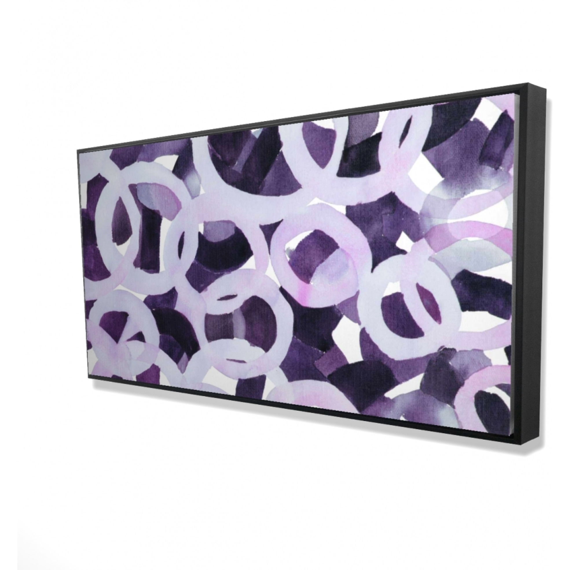 Abstract Purple Circles - Framed Print on canvas by Begin Edition
