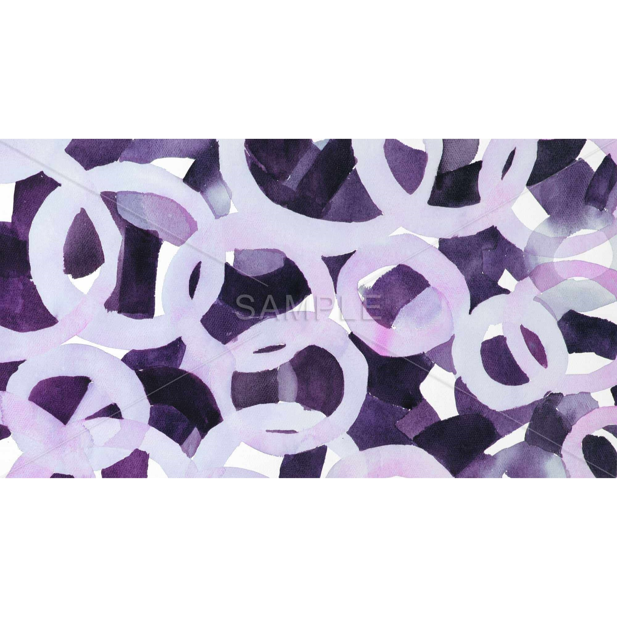 Abstract Purple Circles - Framed Print on canvas by Begin Edition