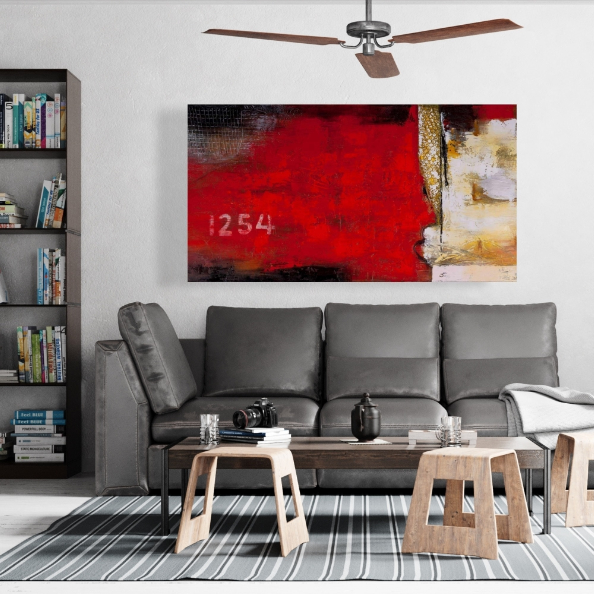 Abstract Industrial Art With Numbers - Print on canvas by Begin Edition
