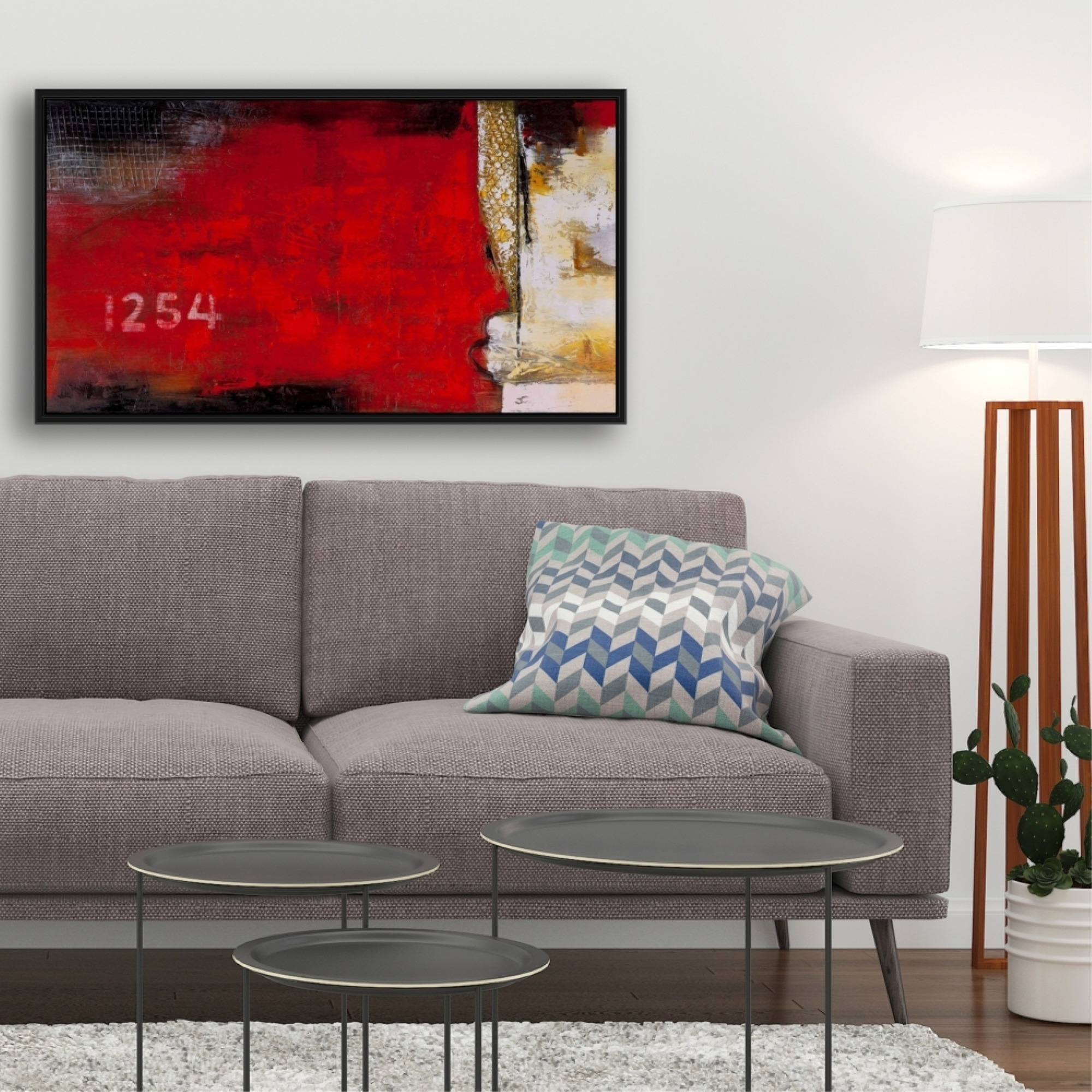 Abstract Industrial Art With Numbers - Framed Print on canvas by Begin Edition