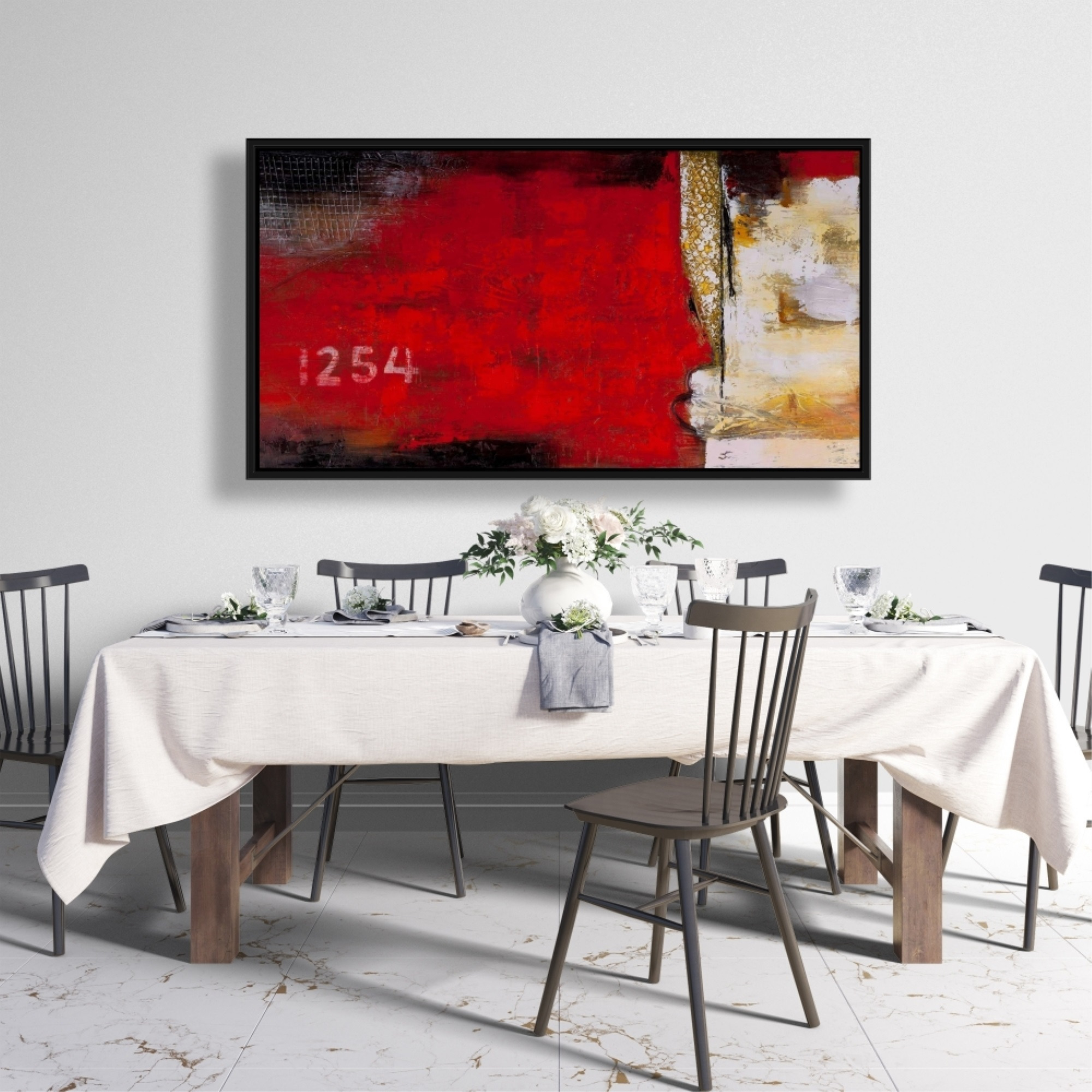 Abstract Industrial Art With Numbers - Framed Print on canvas by Begin Edition