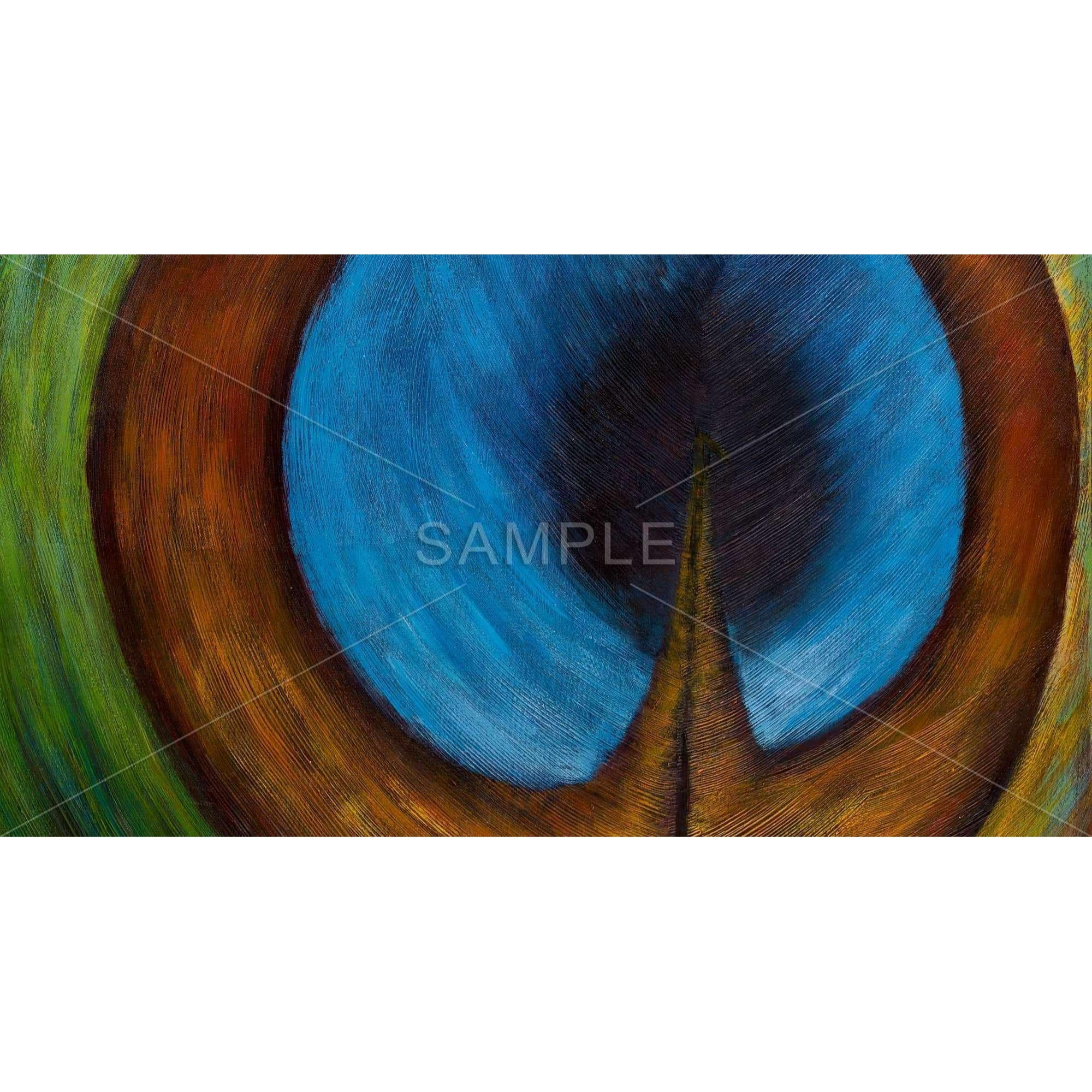 Peacock Feather Center - Print on canvas by Begin Edition