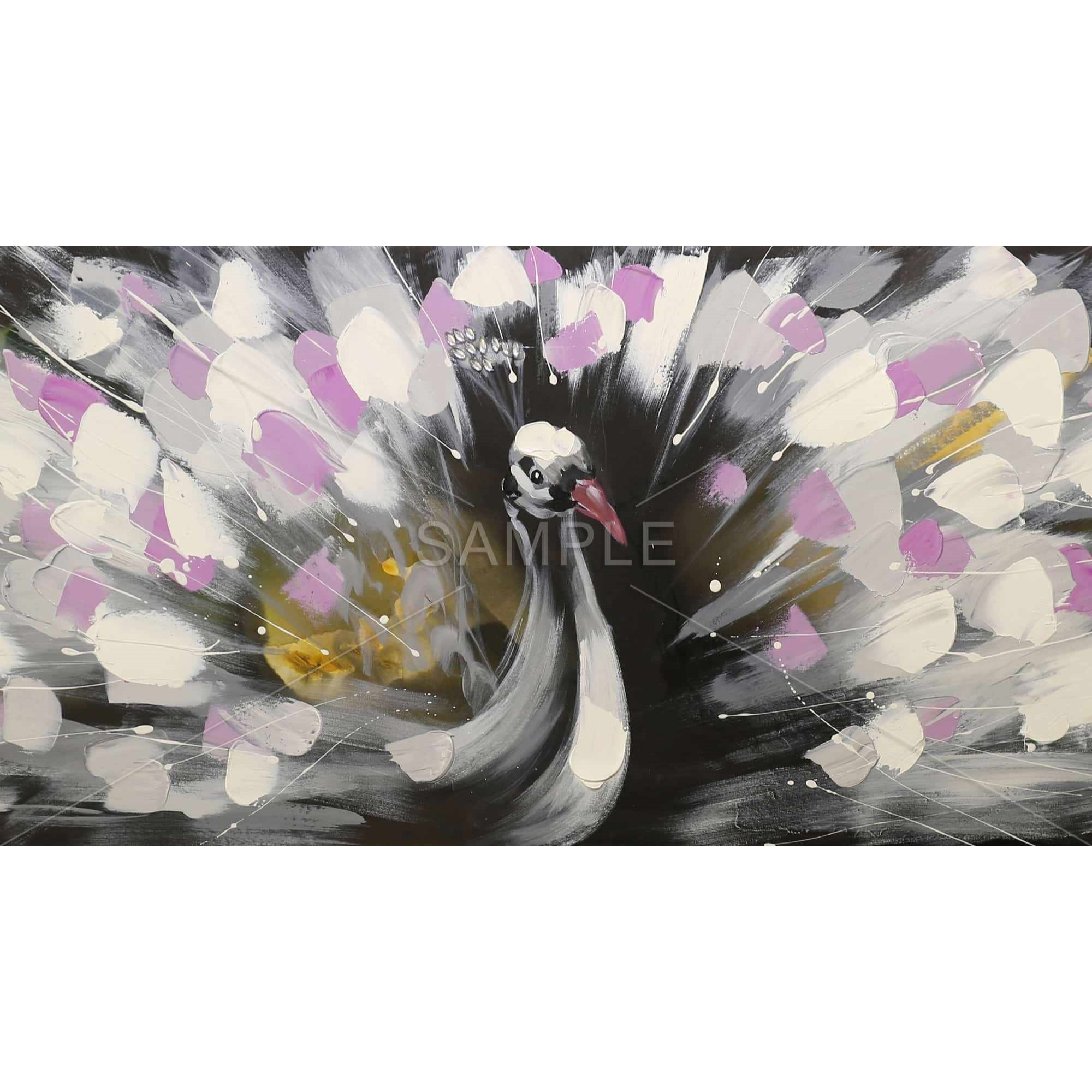 Beautiful Spotted Peacock - Framed Print on canvas by Begin Edition