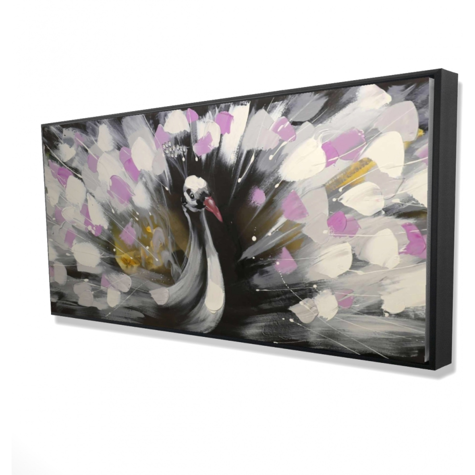 Beautiful Spotted Peacock - Framed Print on canvas by Begin Edition
