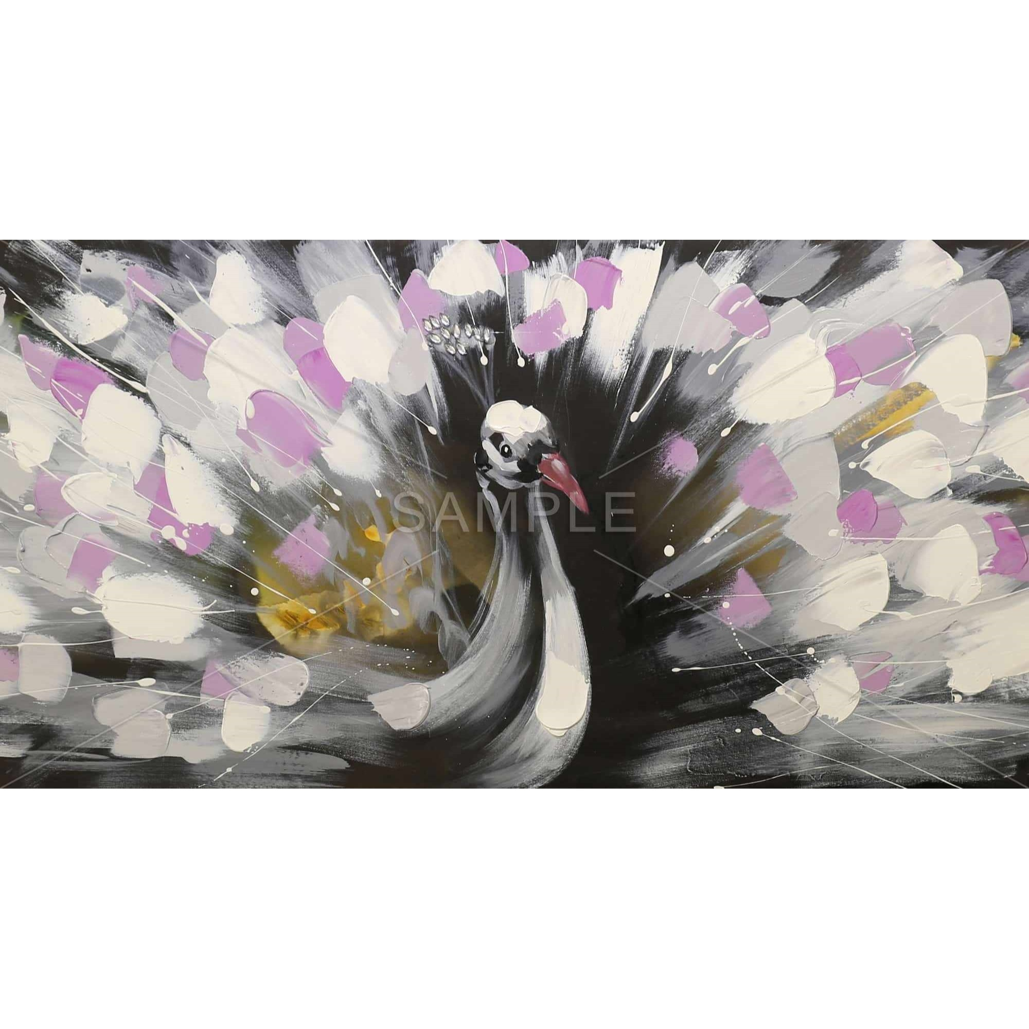 Beautiful Spotted Peacock - Framed Print on canvas by Begin Edition