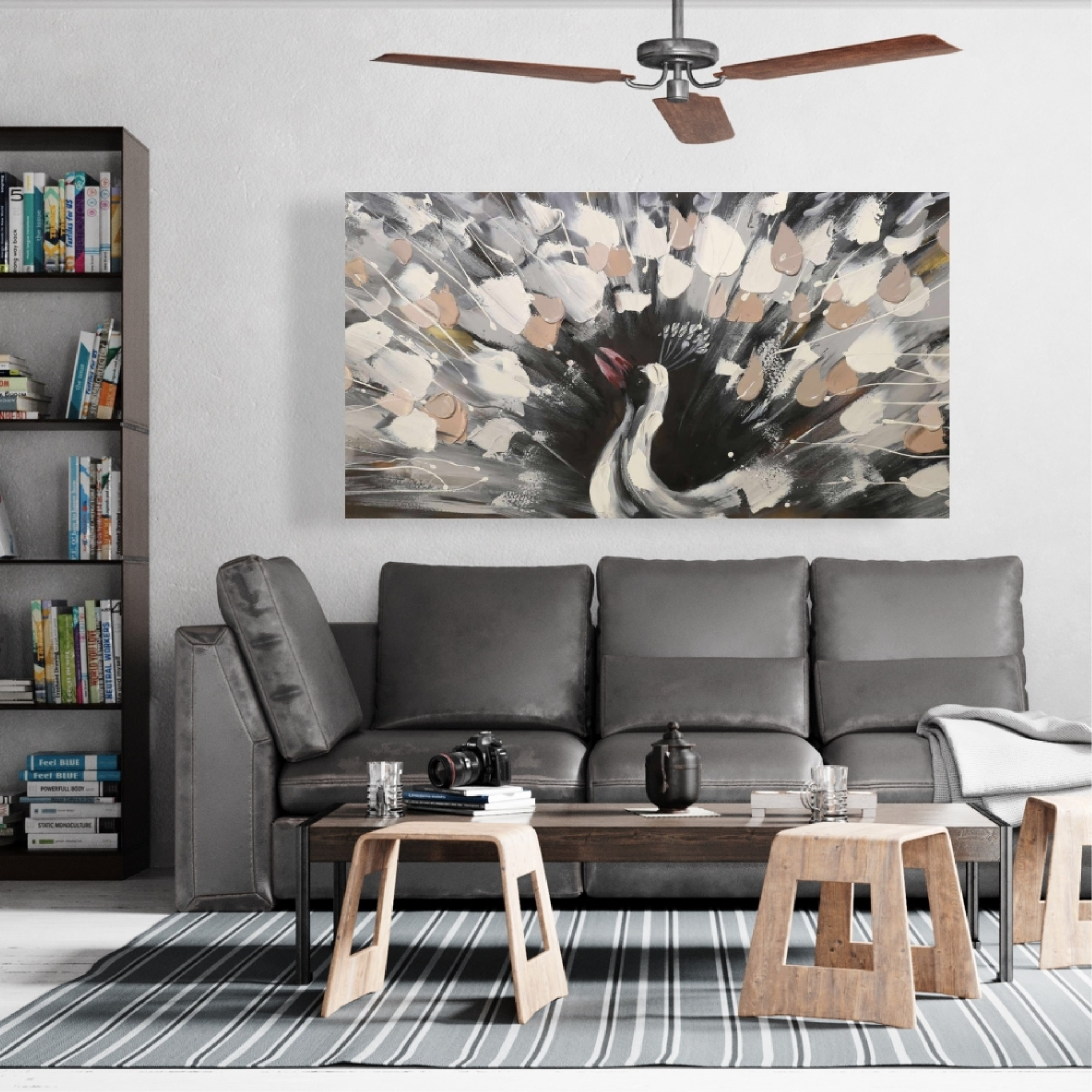 Spotted Abstract Peacock - Print on canvas by Begin Edition