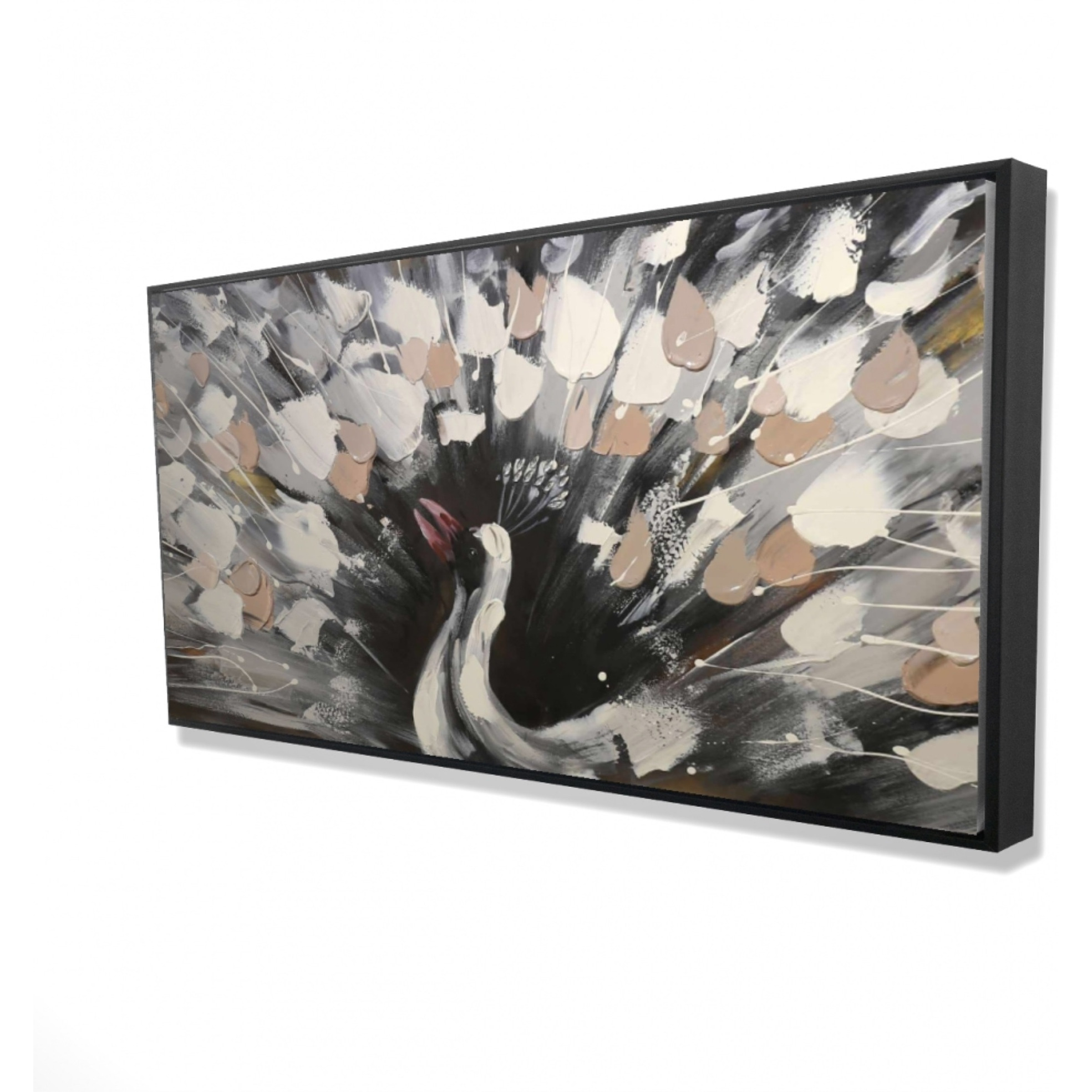 Spotted Abstract Peacock - Framed Print on canvas by Begin Edition