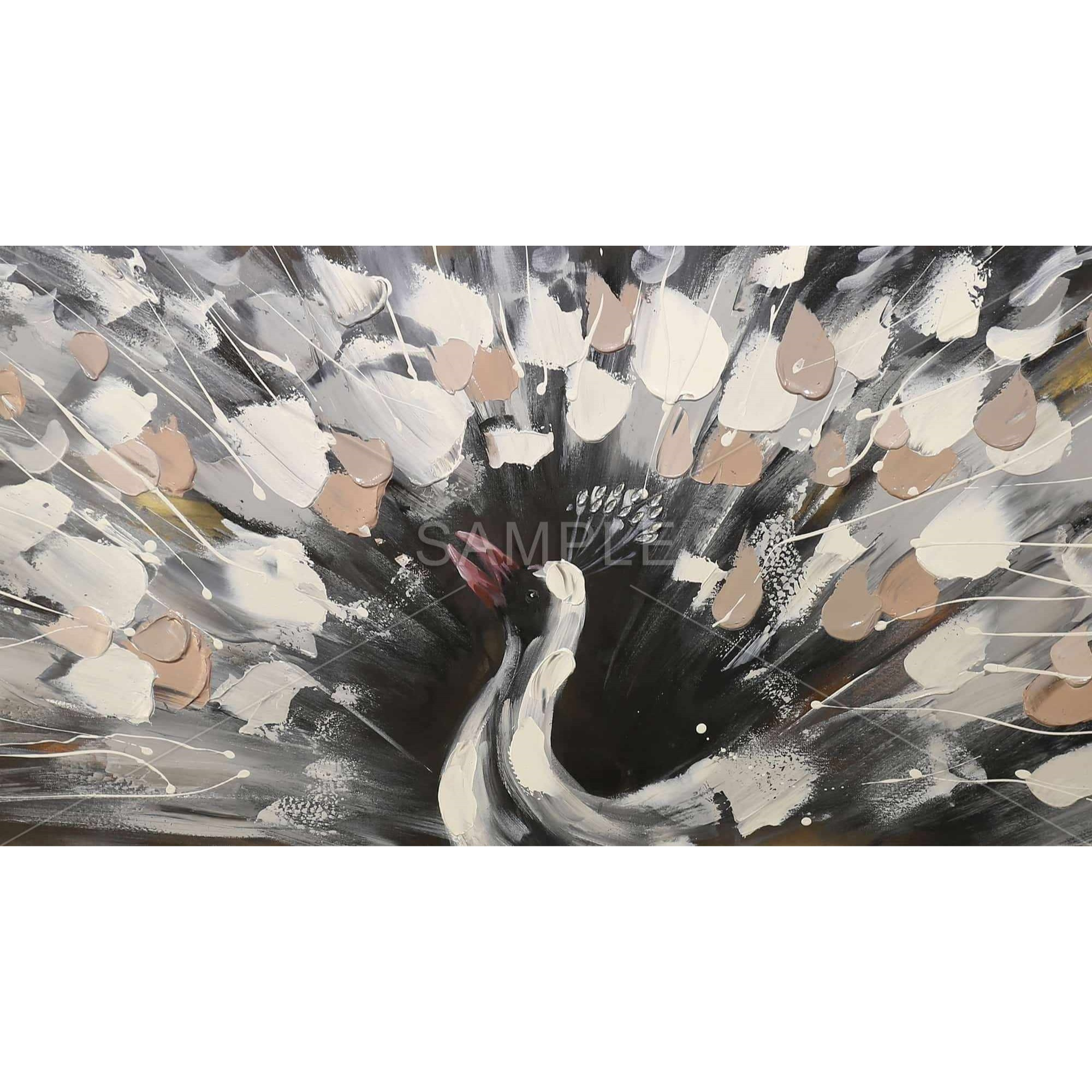 Spotted Abstract Peacock - Framed Print on canvas by Begin Edition