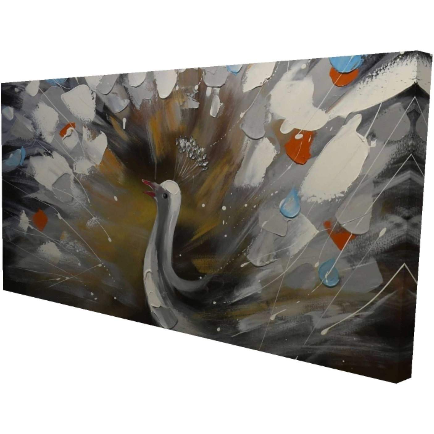 Abstract Color Spotted Peacock - Print on canvas by Begin Edition