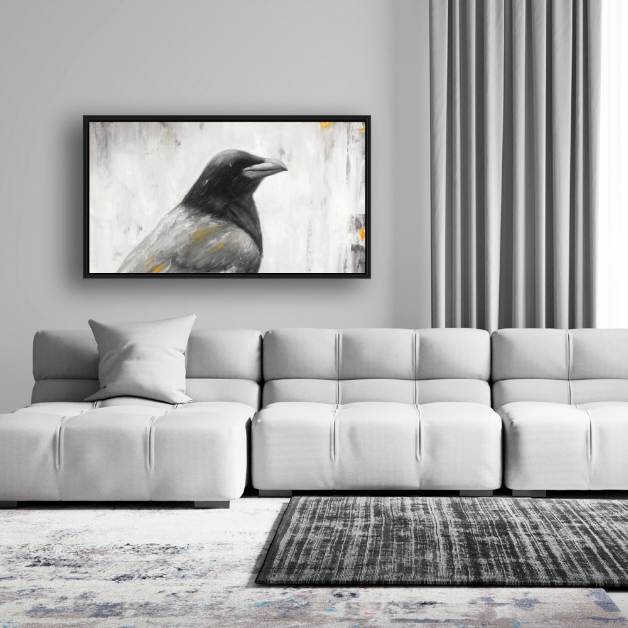 Crow Bird - Framed Print on canvas by Begin Edition