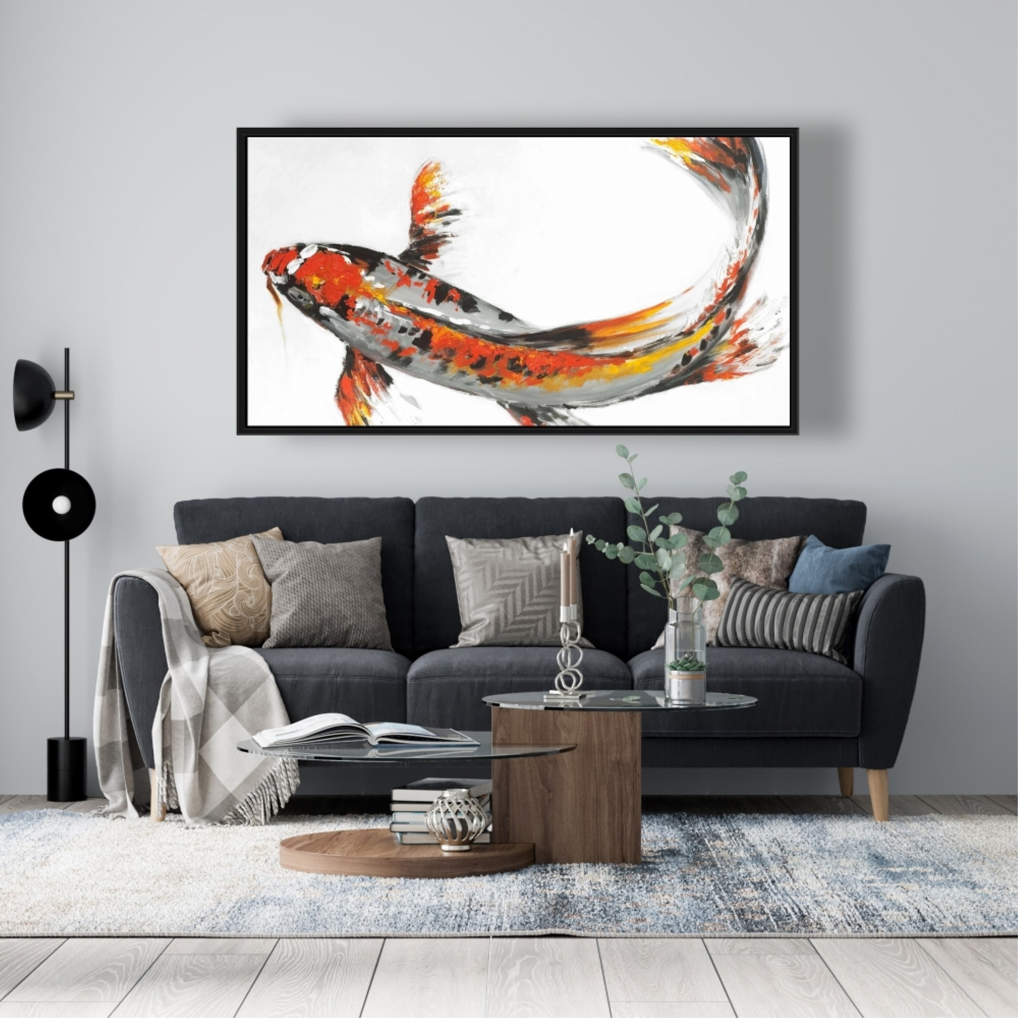 Butterfly Koi Fish - Framed Print on canvas by Begin Edition