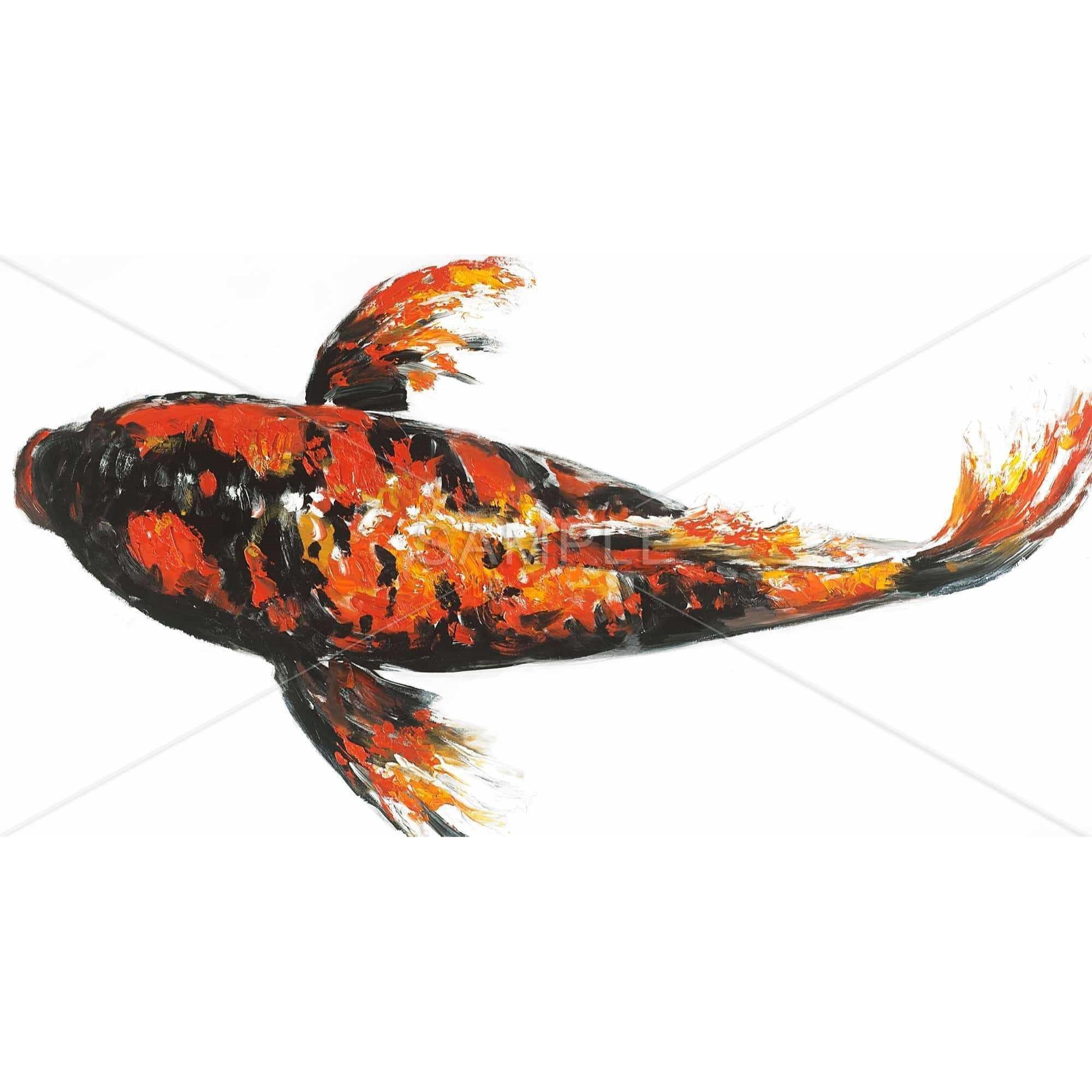 Red Butterfly Koi Fish - Print on canvas by Begin Edition