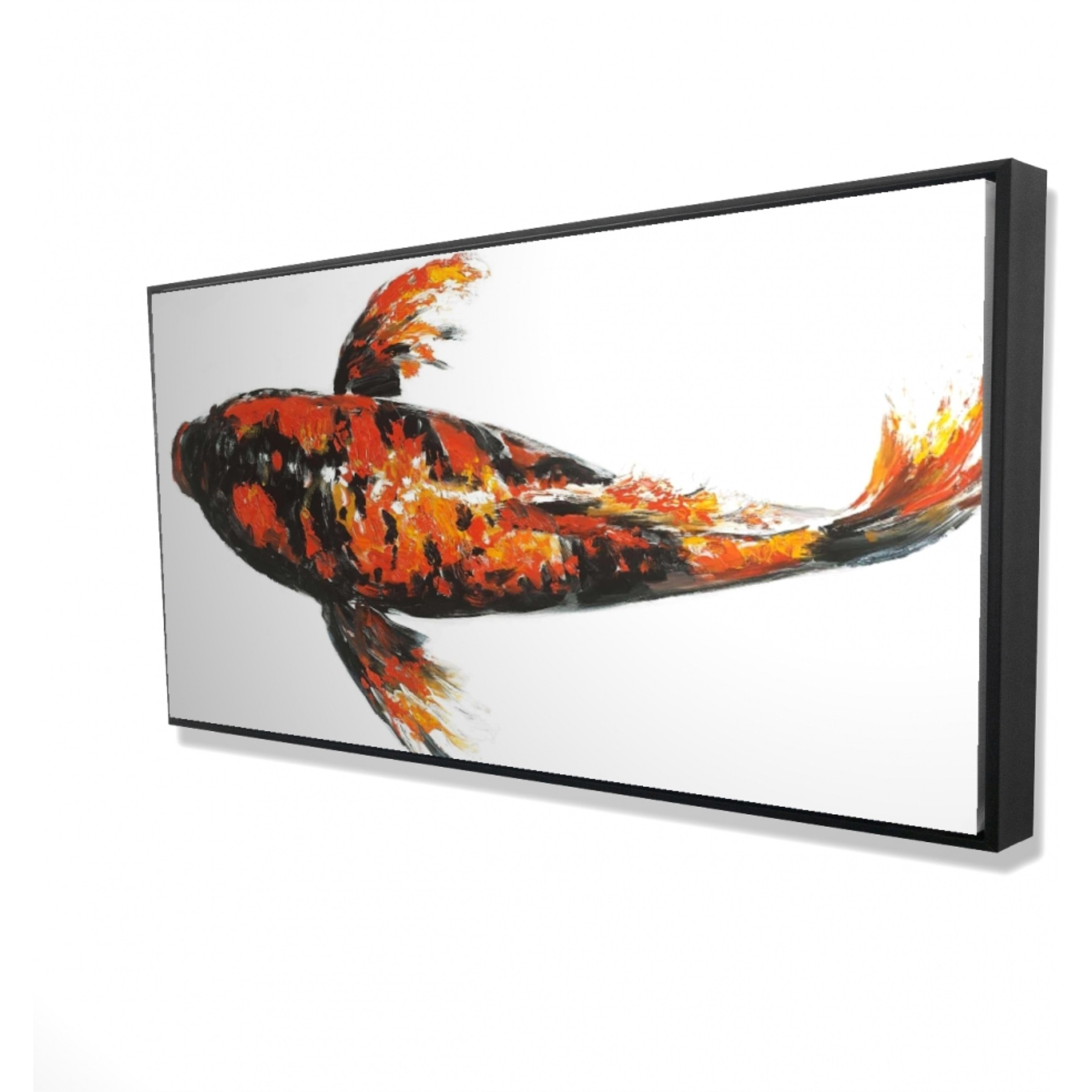 Red Butterfly Koi Fish - Framed Print on canvas by Begin Edition