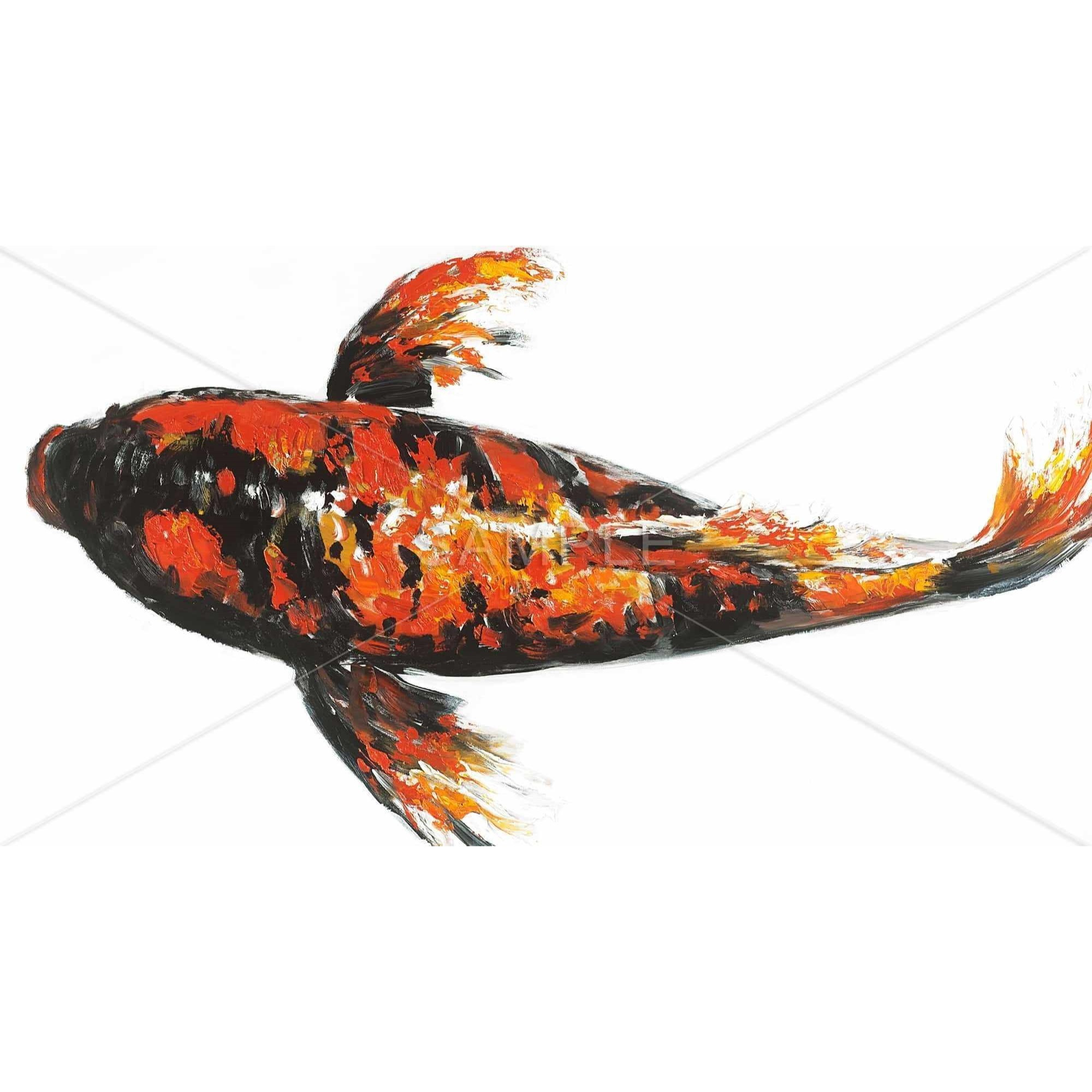 Red Butterfly Koi Fish - Framed Print on canvas by Begin Edition