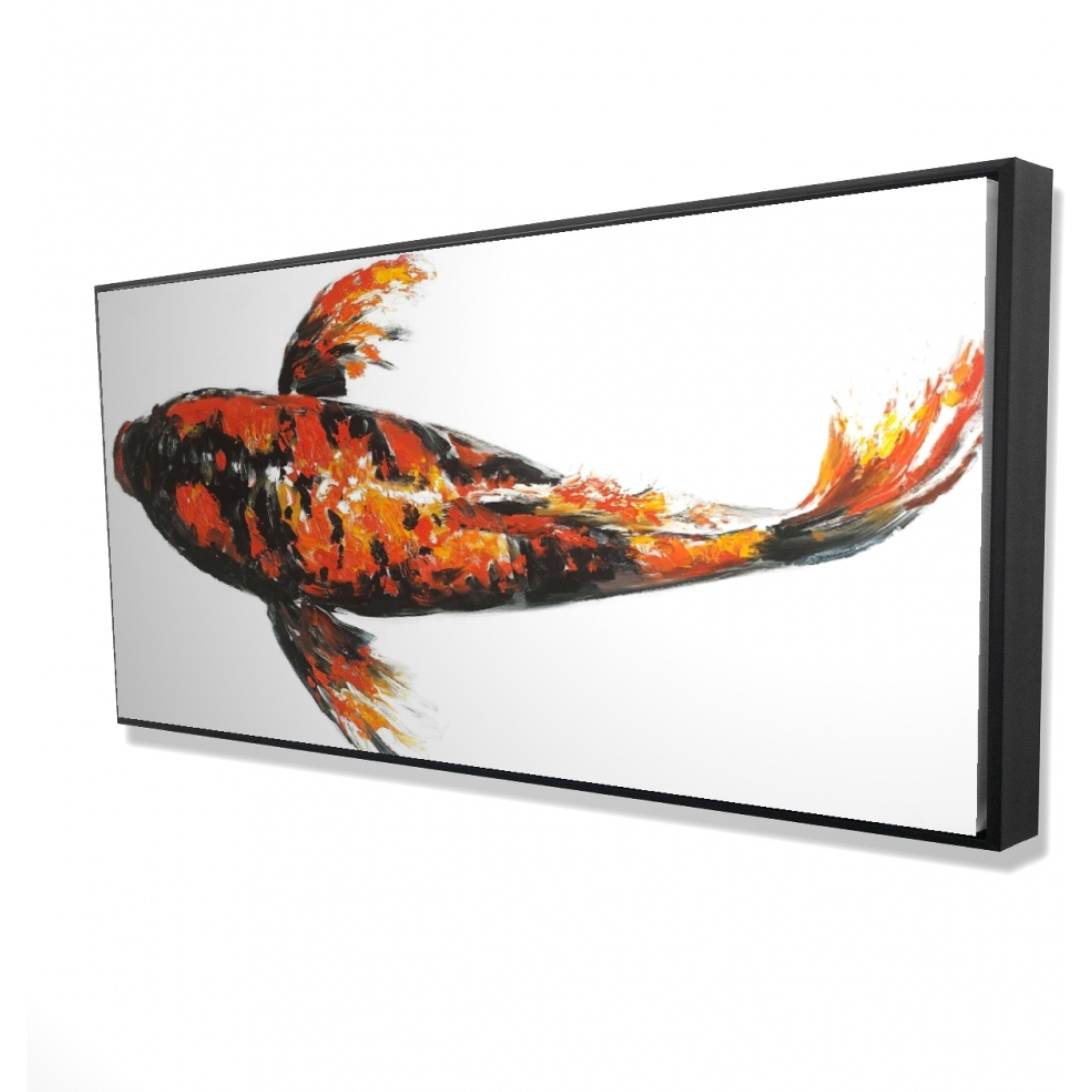 Red Butterfly Koi Fish - Framed Print on canvas by Begin Edition
