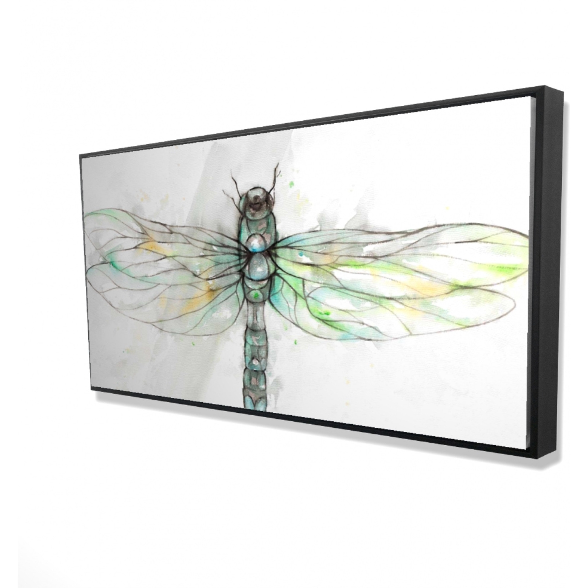 Dragonfly Illustration - Framed Print on canvas by Begin Edition