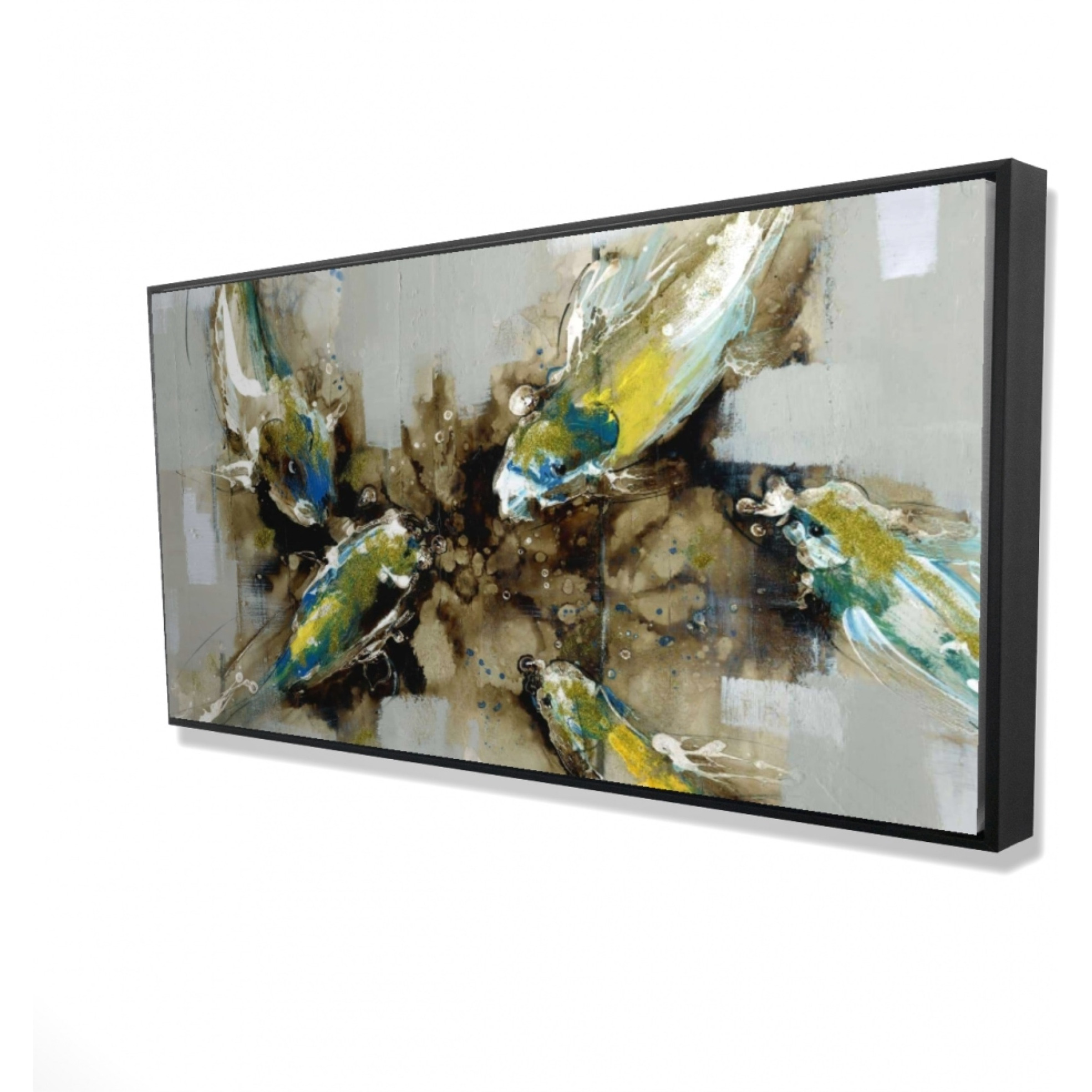 Four Abstract Koi Fishes - Framed Print on canvas by Begin Edition