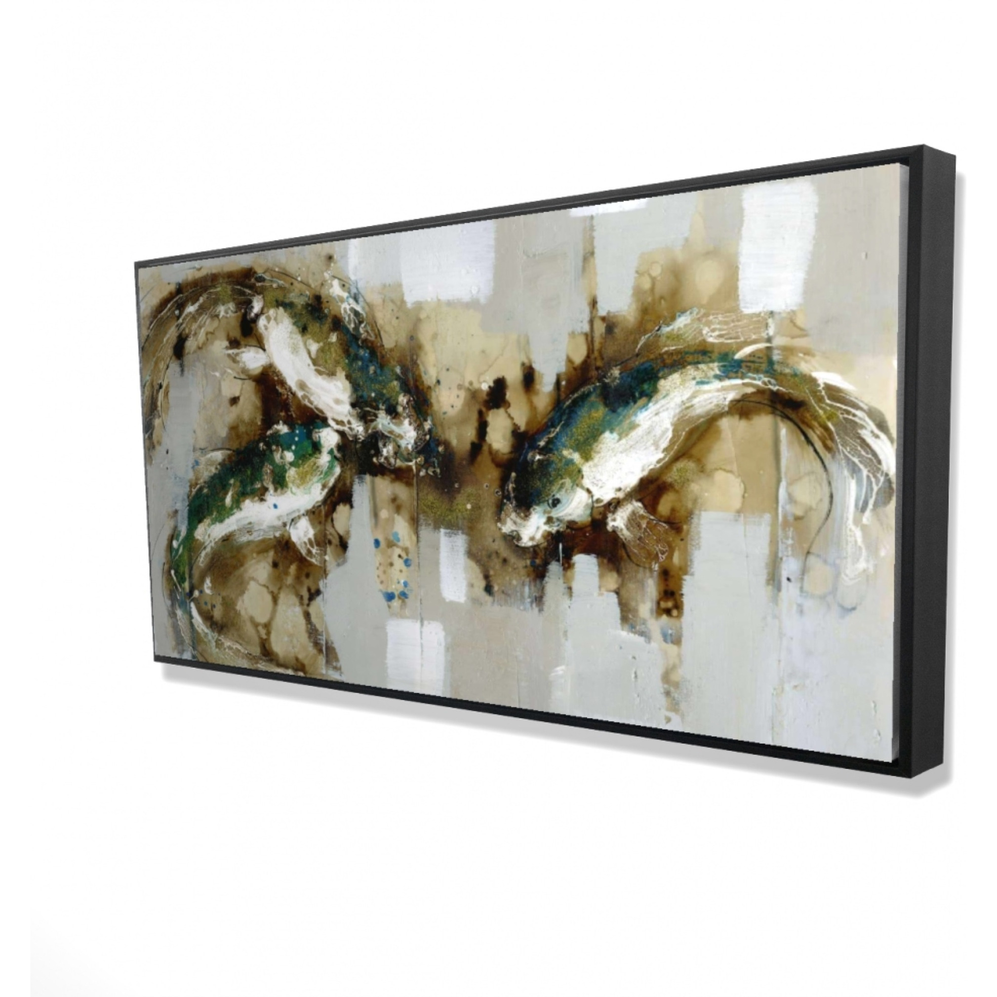 Three Abstract Koi Fish - Framed Print on canvas by Begin Edition