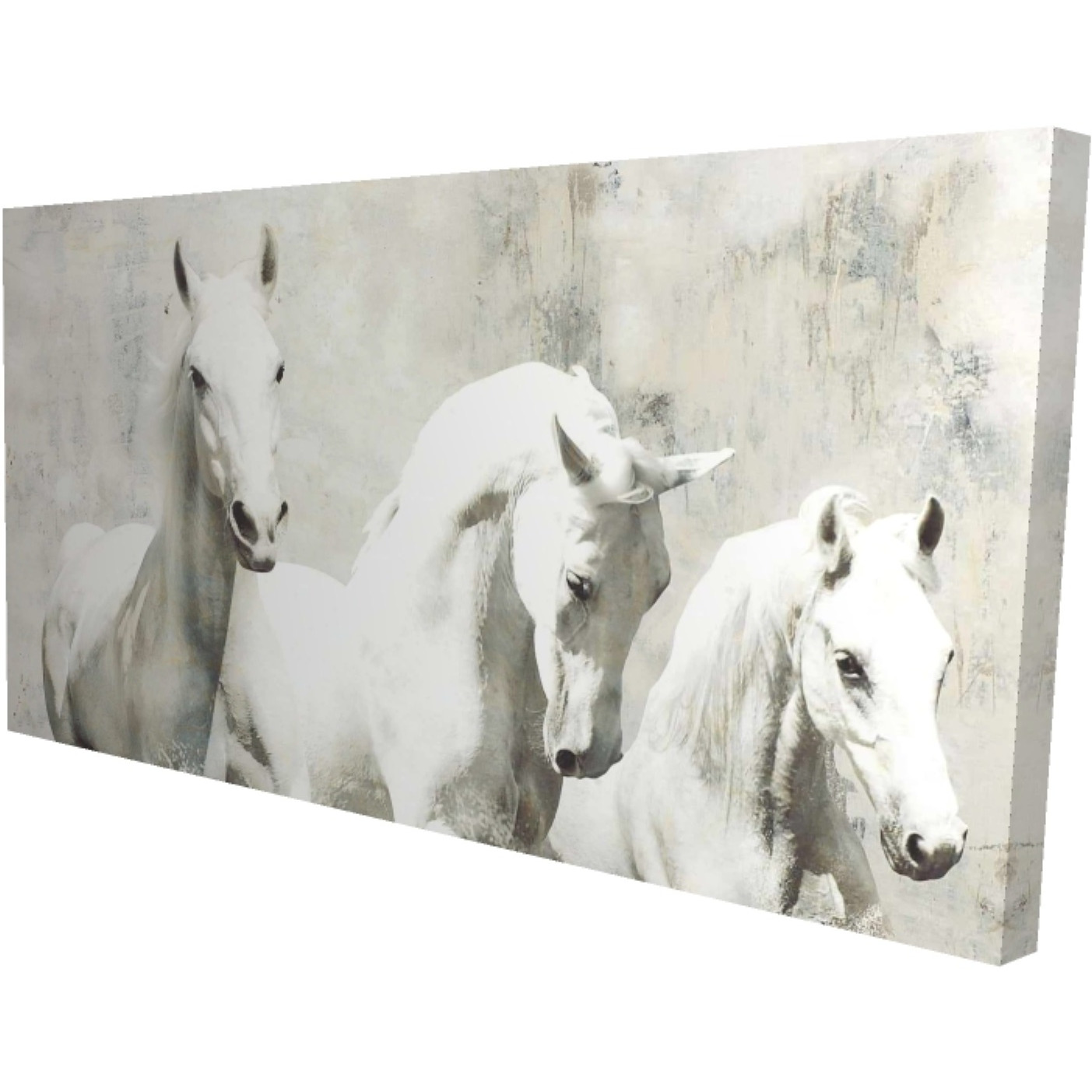 Three White Horses Running - Print on canvas by Begin Edition