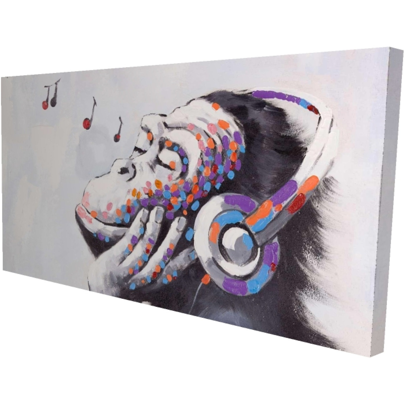 Monkey Listening Music - Print on canvas by Begin Edition