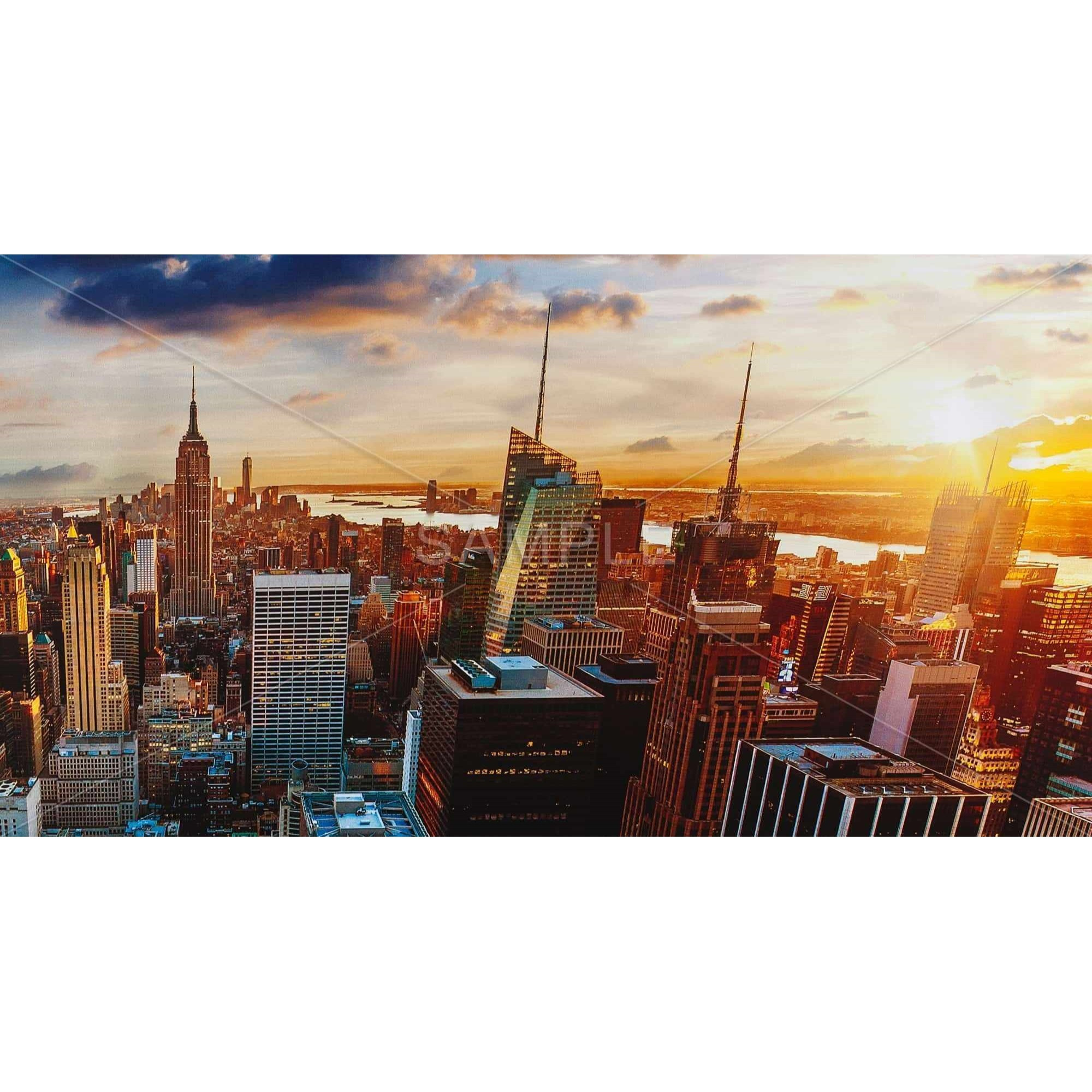 City Of New York By Dawn - Framed Print on canvas by Begin Edition