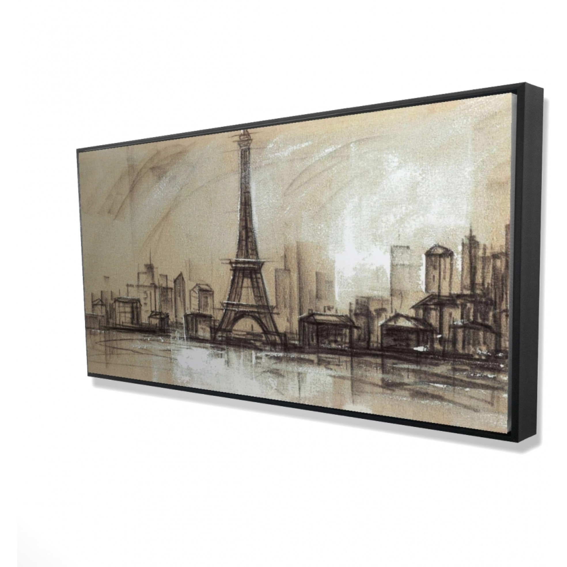 Eiffel Tower Sketch - Framed Print on canvas by Begin Edition