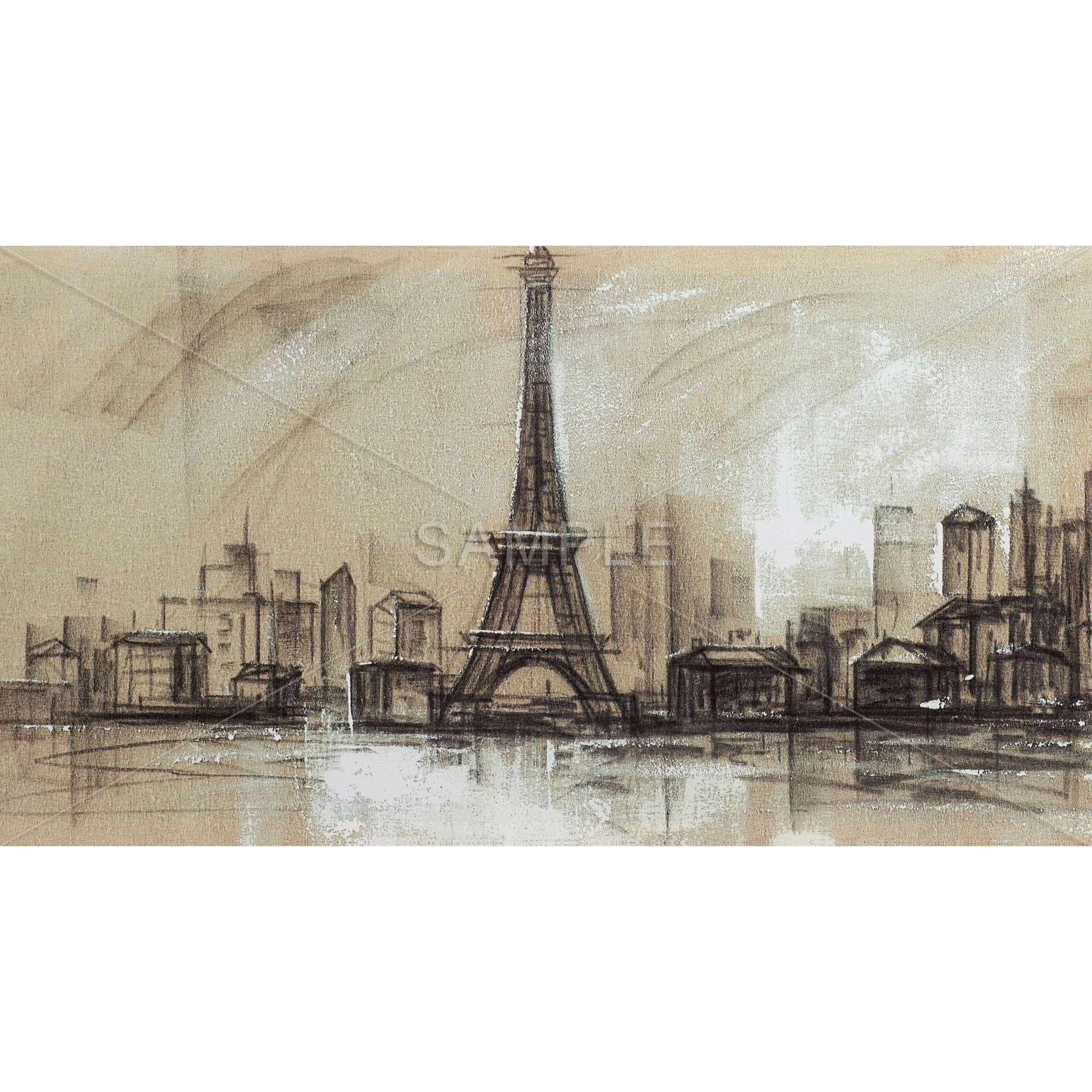 Eiffel Tower Sketch - Framed Print on canvas by Begin Edition