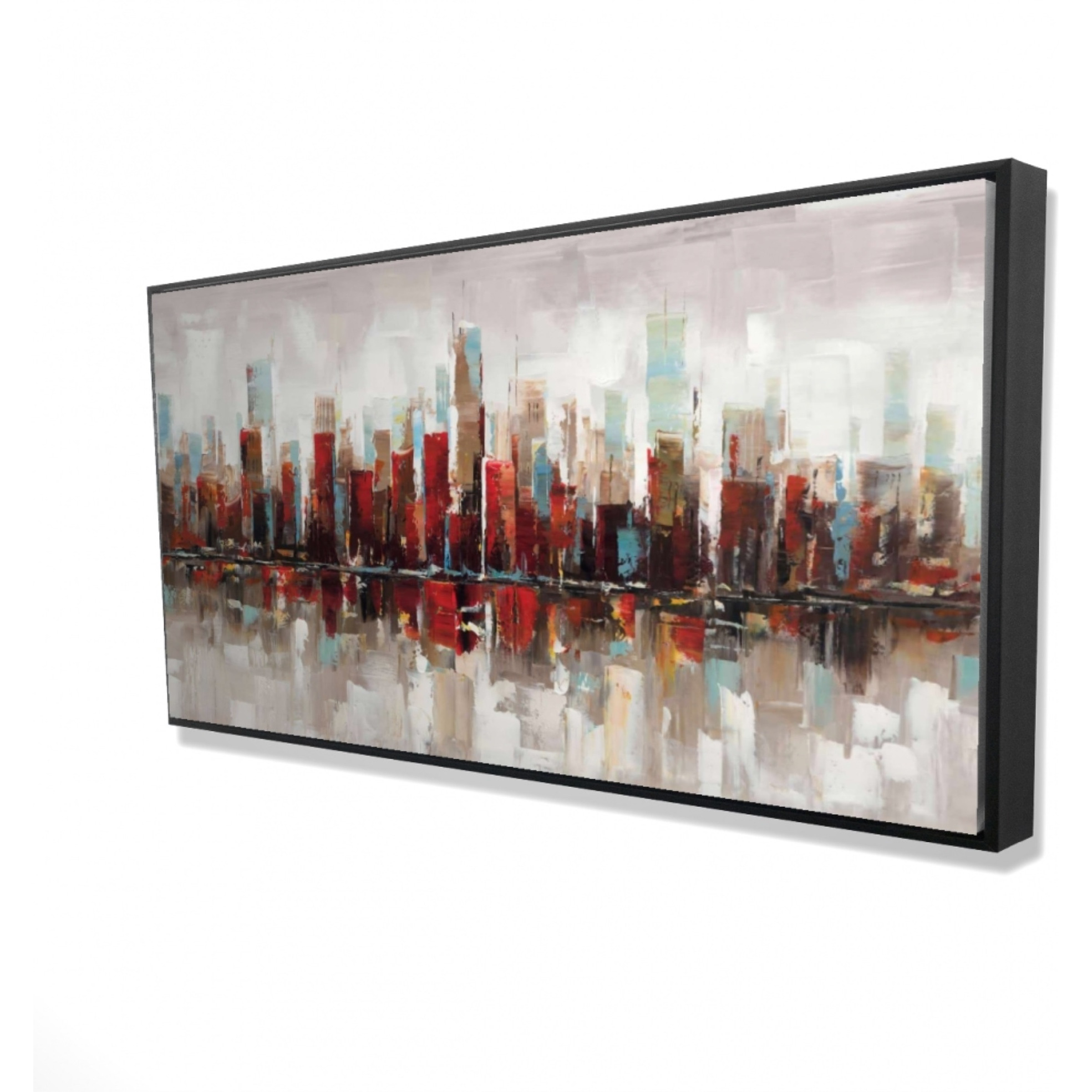 Abstract Colorful Skyscrapers - Framed Print on canvas by Begin Edition