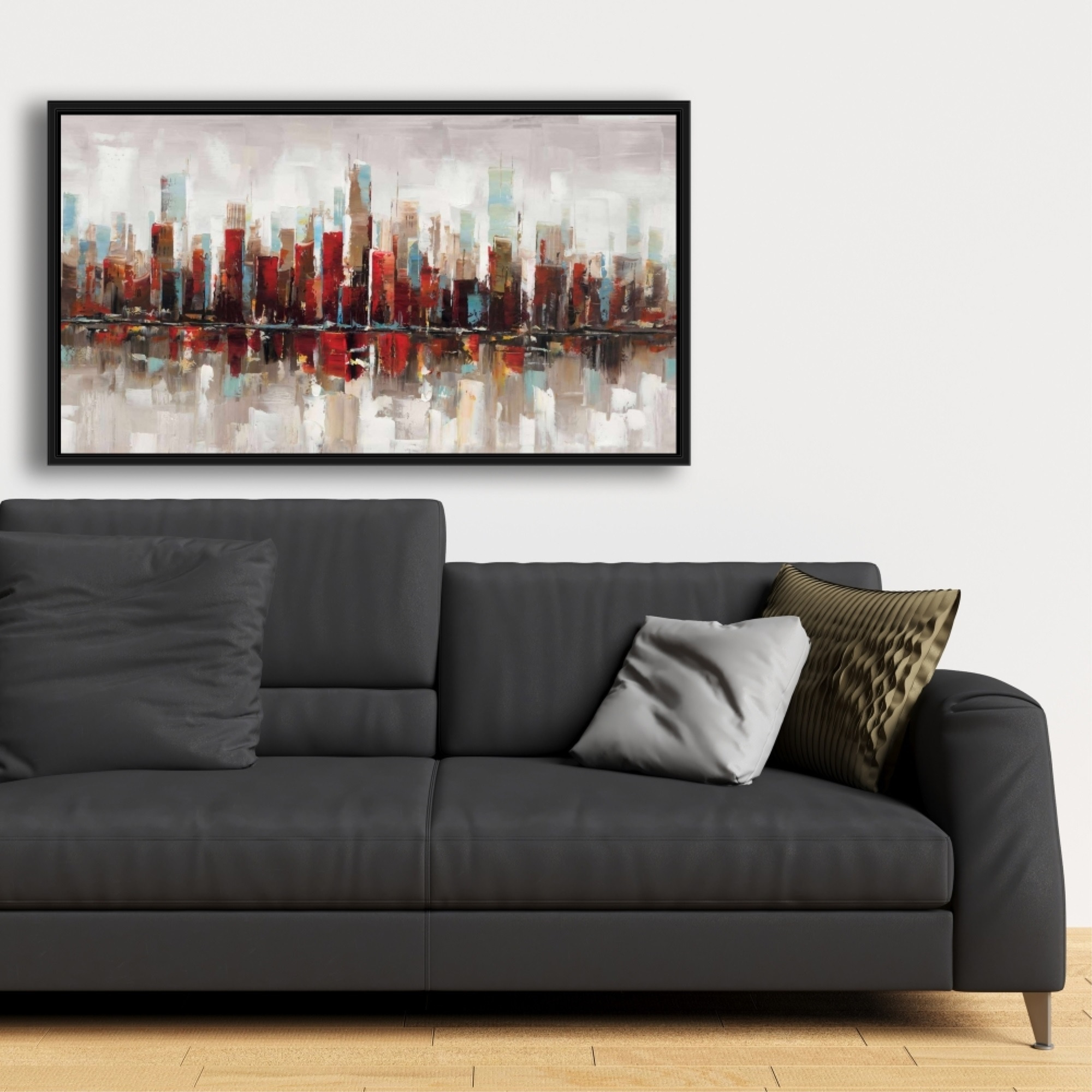 Abstract Colorful Skyscrapers - Framed Print on canvas by Begin Edition