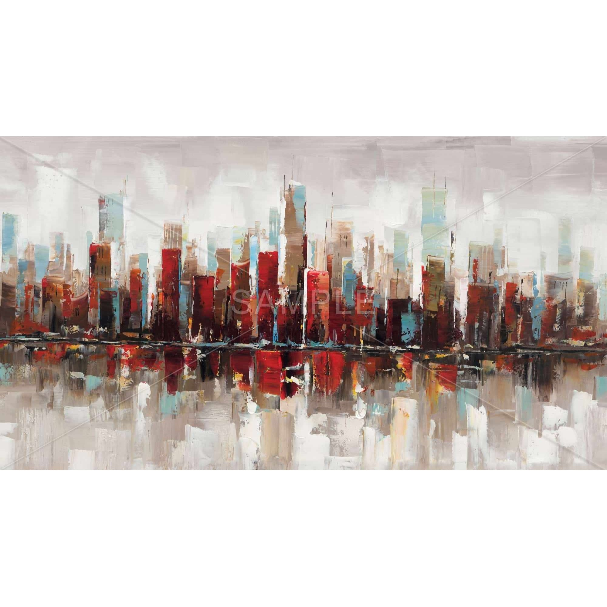 Abstract Colorful Skyscrapers - Framed Print on canvas by Begin Edition