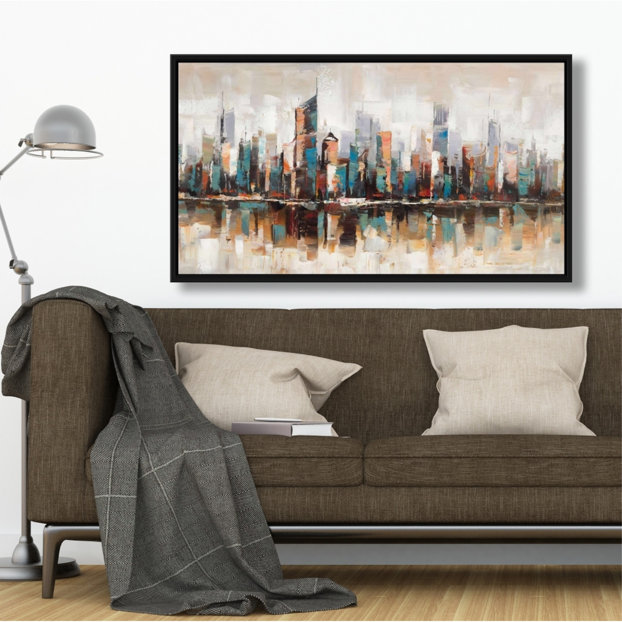 Abstract Buildings With Textures - Framed Print on canvas by Begin Edition