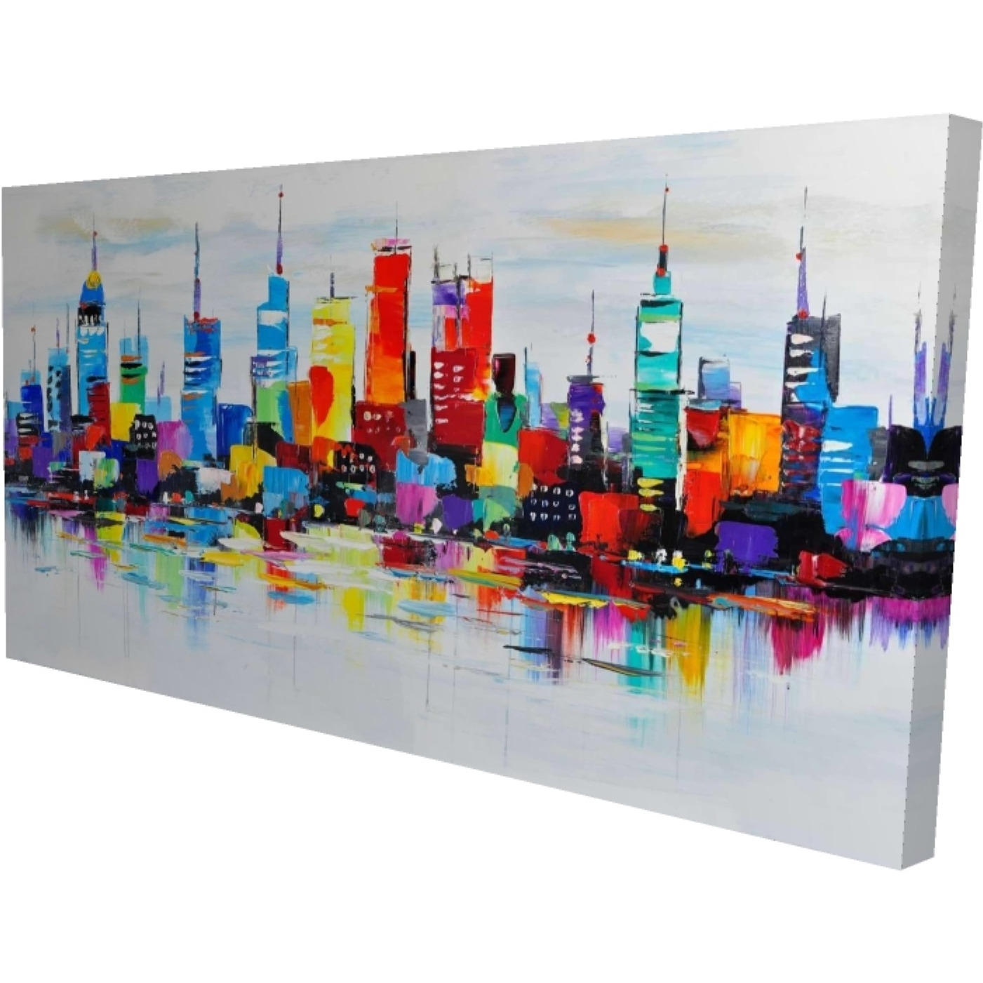ABSTRACT AND VERY COLORFUL CITY - Print on canvas by Begin Edition