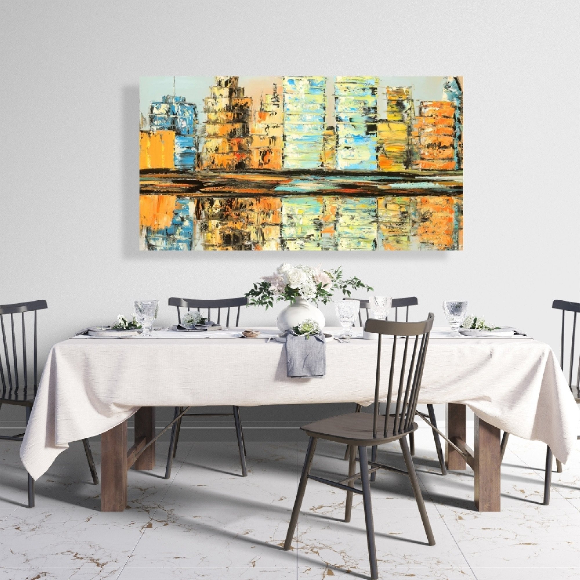 REFLECTIONS OF A COLORFUL CITY - Print on canvas by Begin Edition