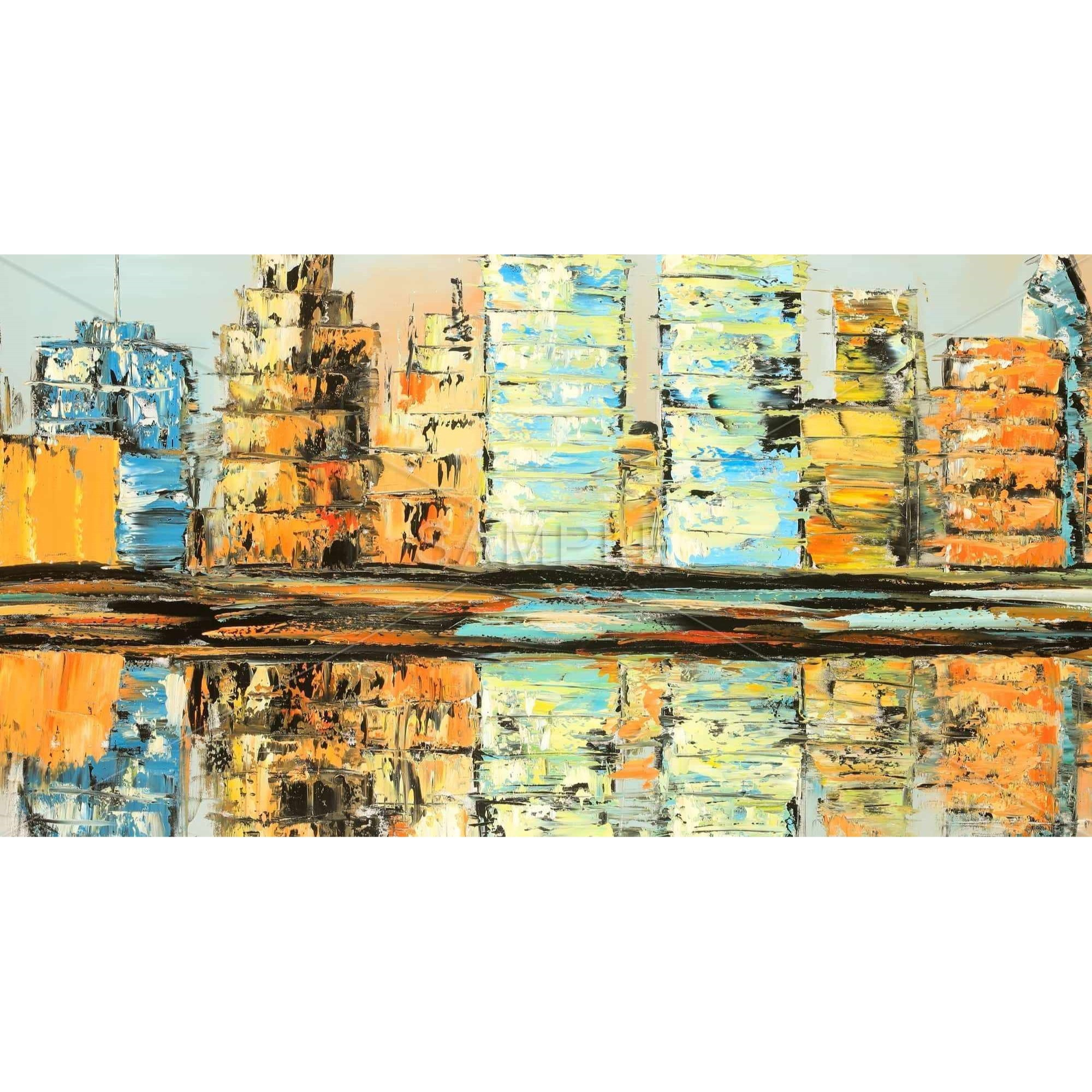 REFLECTIONS OF A COLORFUL CITY - Print on canvas by Begin Edition