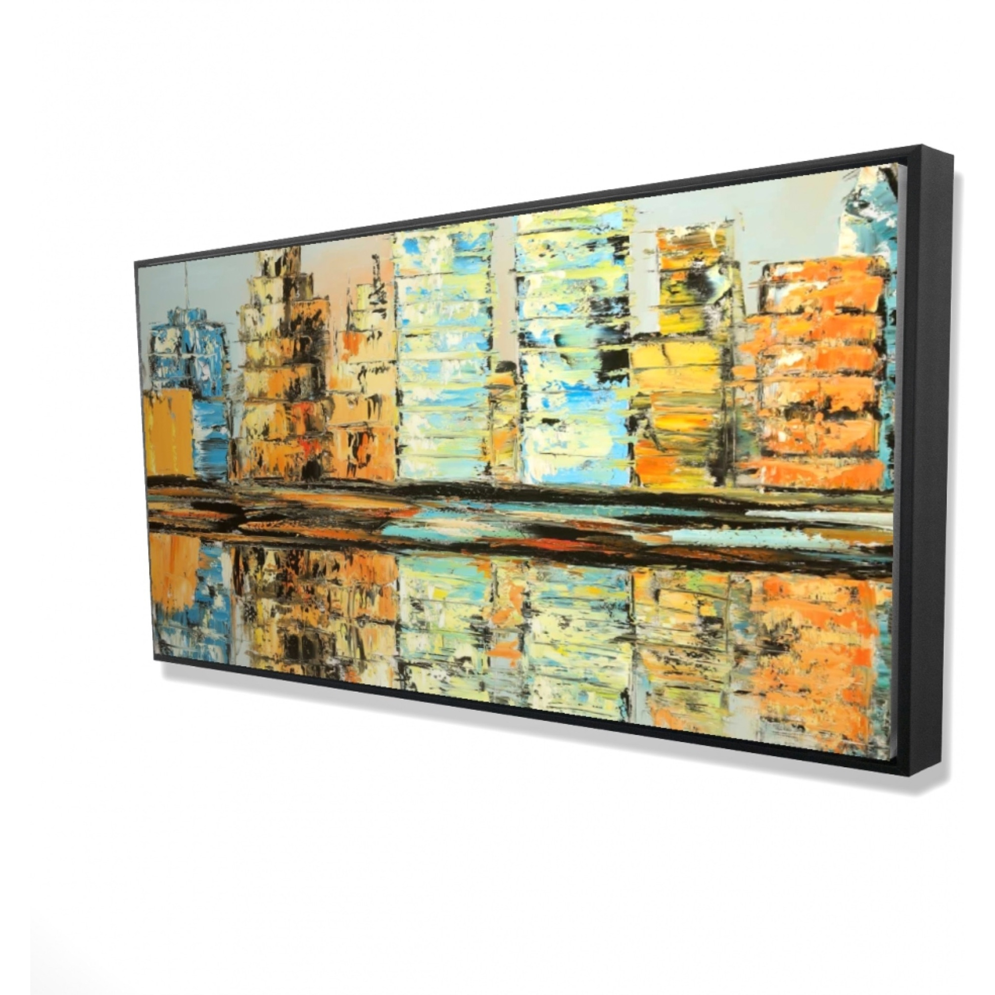 REFLECTIONS OF A COLORFUL CITY - Framed Print on canvas by Begin Edition
