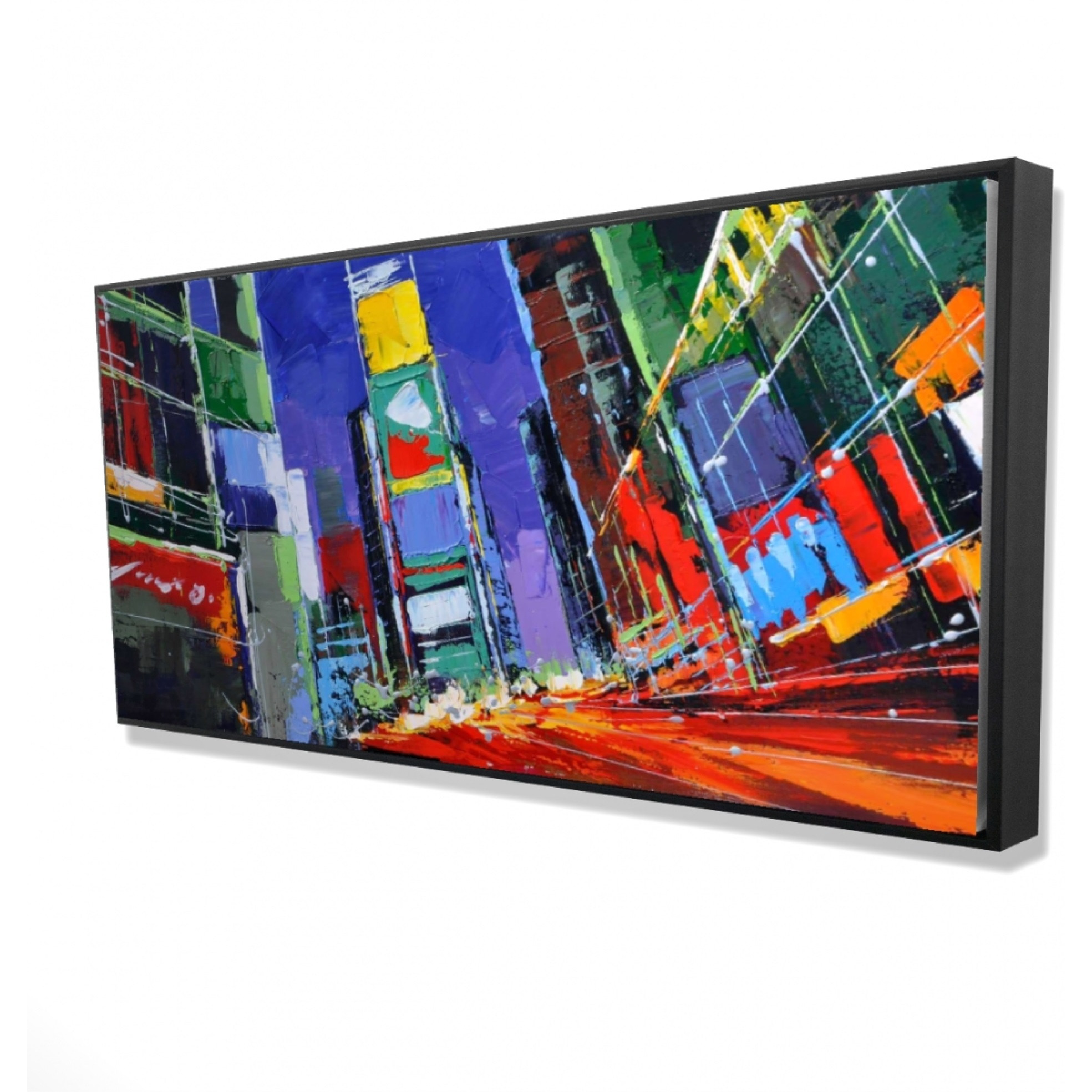 COLORFUL TIMES SQUARE BY NIGHT - Framed Print on canvas by Begin Edition