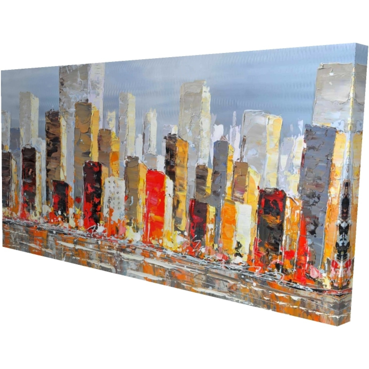 COLORFUL BUILDINGS WITH WATER REFLECTION - Print on canvas by Begin Edition
