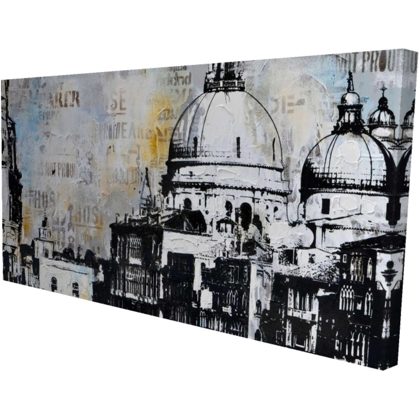 ABSTRACT CITY WITH TYPOGRAPHY - Print on canvas by Begin Edition
