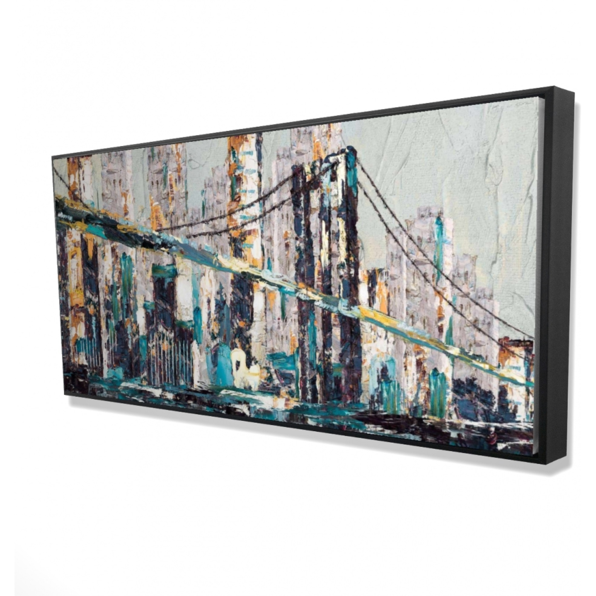 ABSTRACT AND TEXTURIZED BRIDGE - Framed Print on canvas by Begin Edition