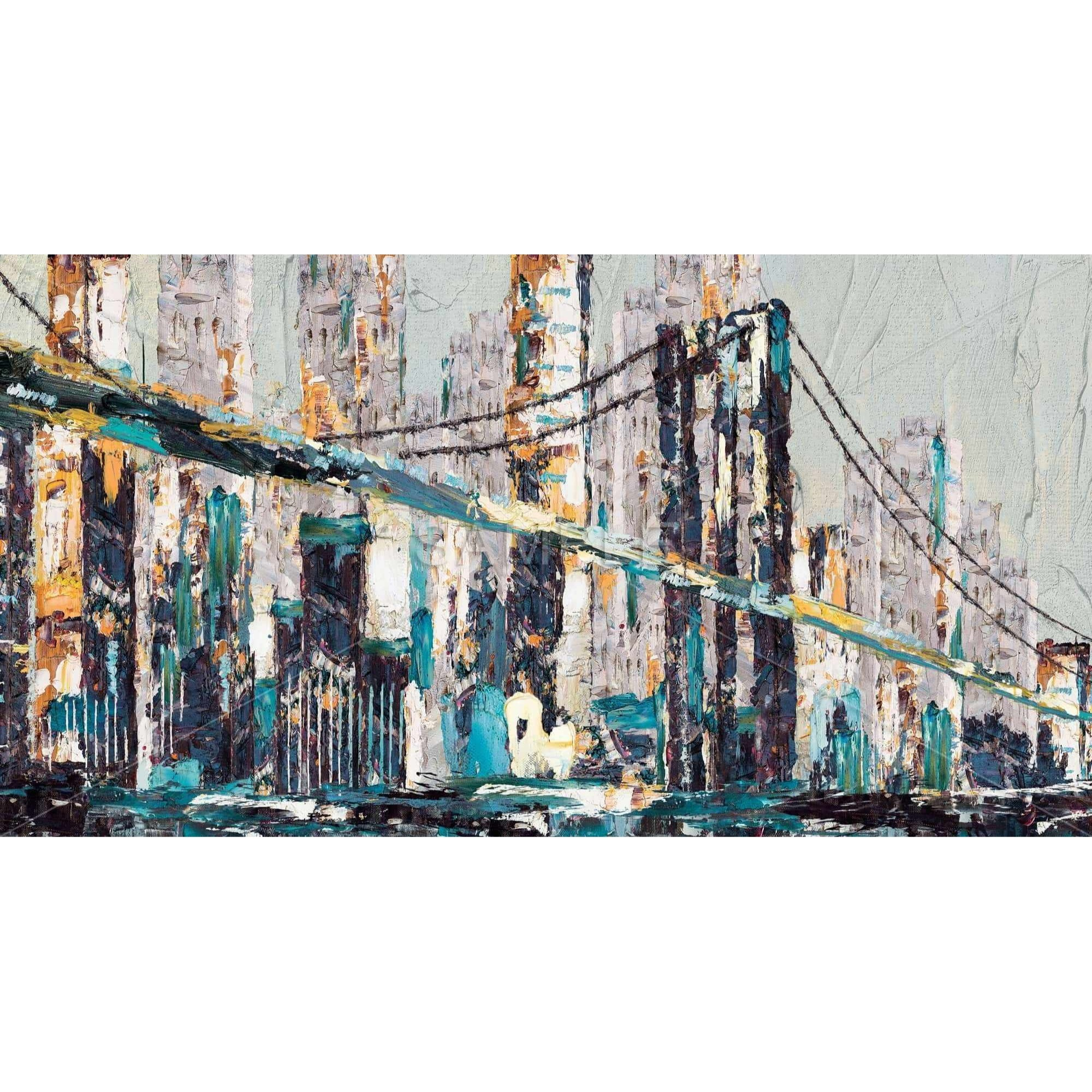 ABSTRACT AND TEXTURIZED BRIDGE - Framed Print on canvas by Begin Edition