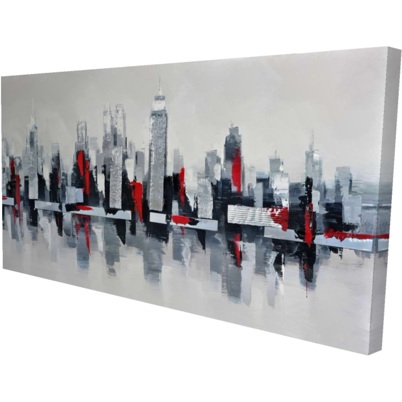 GRAY AND RED FLOATING CITYSCAPE - Print on canvas by Begin Edition