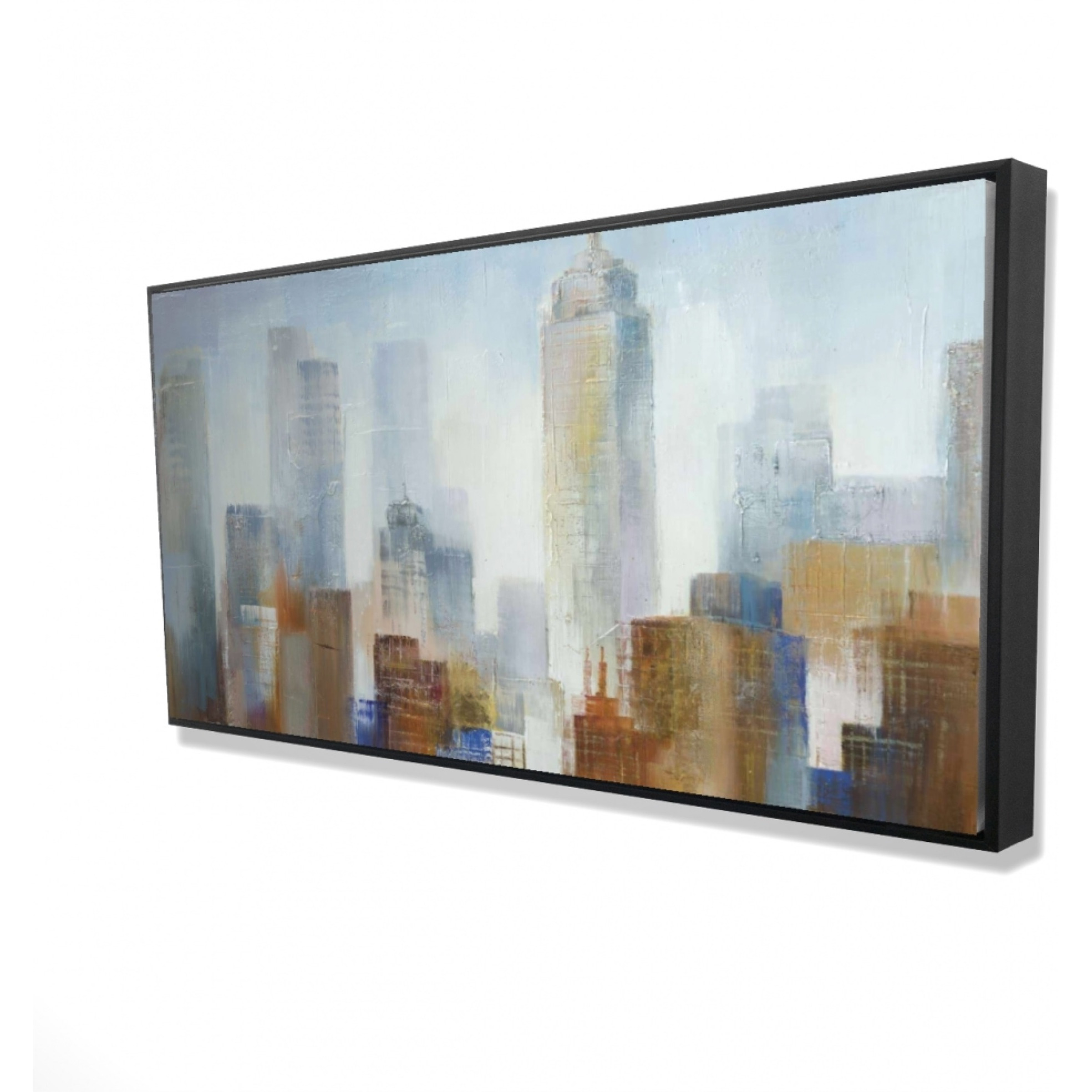 CITYSCAPE IN THE FOG - Framed Print on canvas by Begin Edition