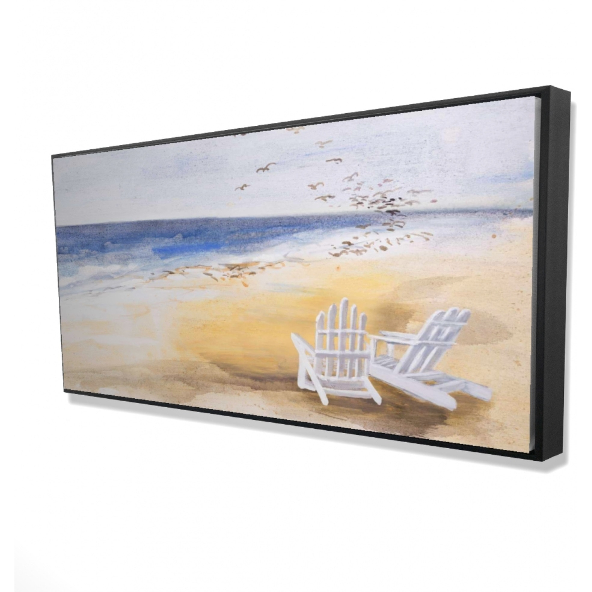 DAY AT THE BEACH - Framed Print on canvas by Begin Edition